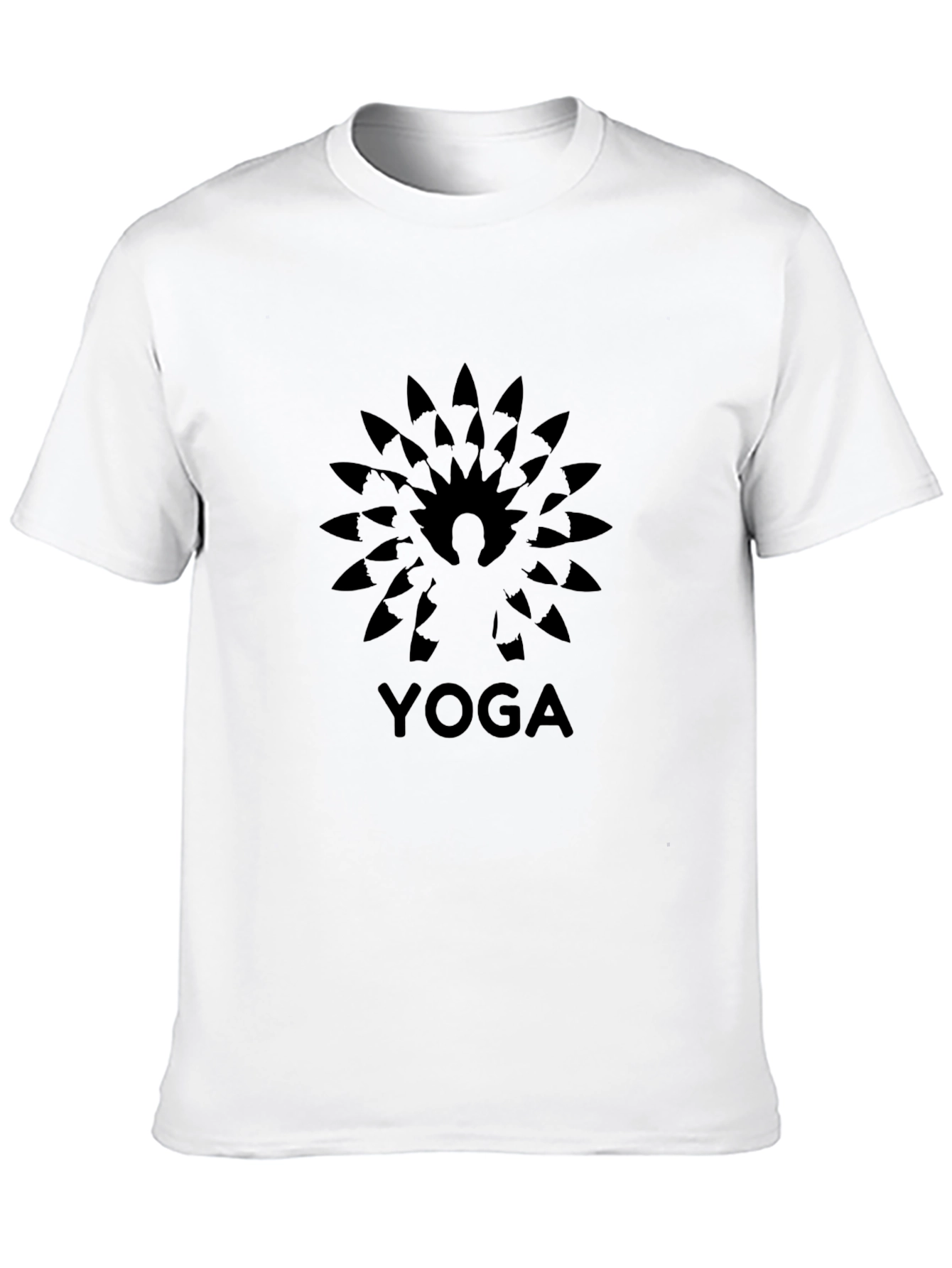 Black Yoga Pose Graphic Tee - Black Cotton T-Shirt view 10