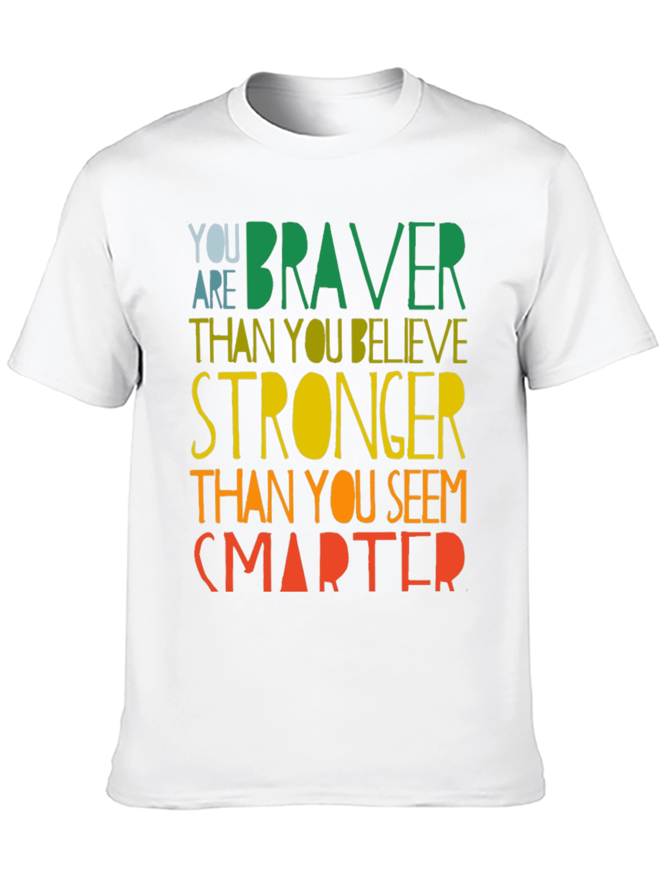 Black Inspirational Braver Stronger Smarter Graphic T-Shirt view 10
