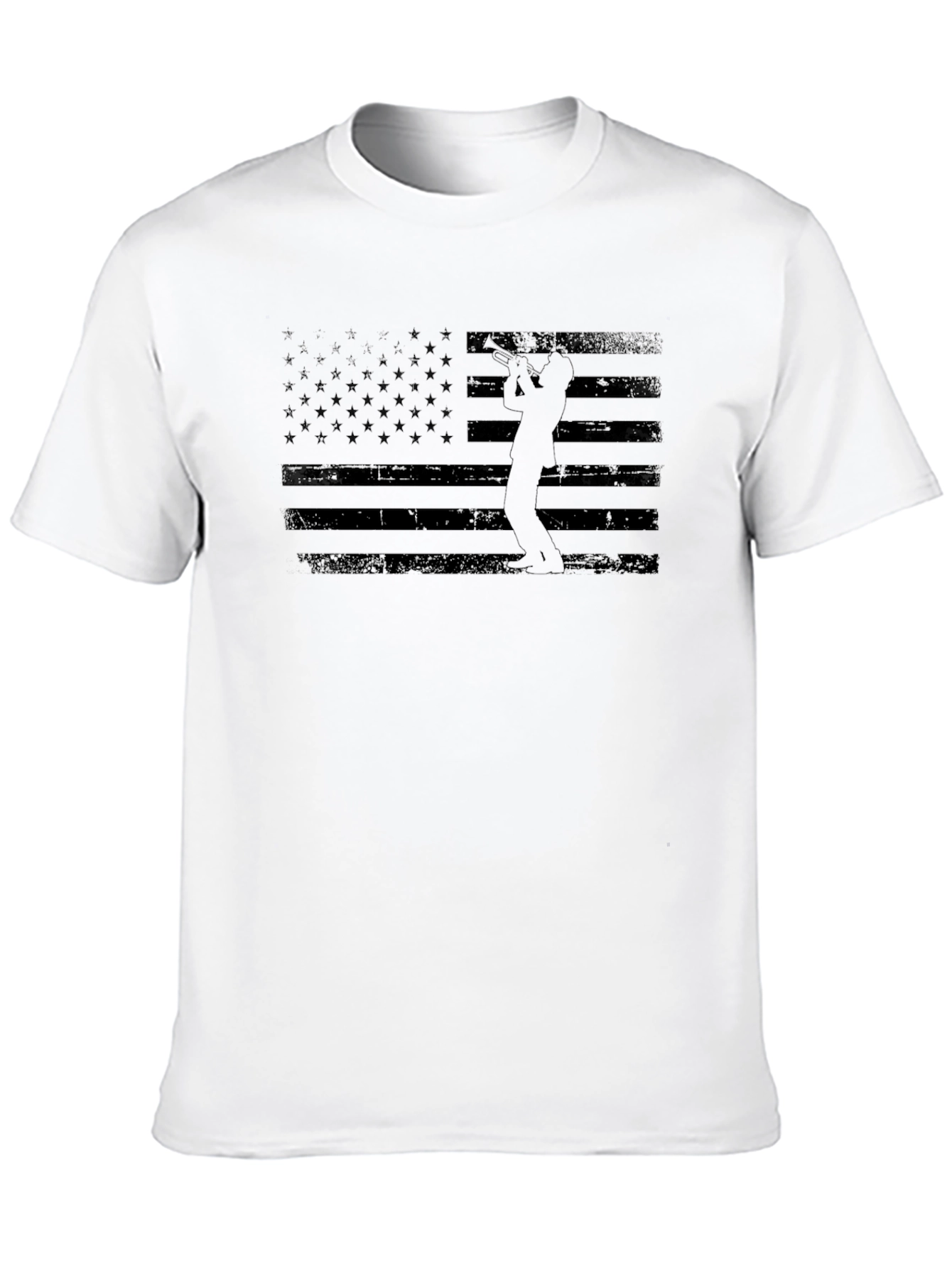 Black American Flag Golfer Graphic Tee - Black view 10