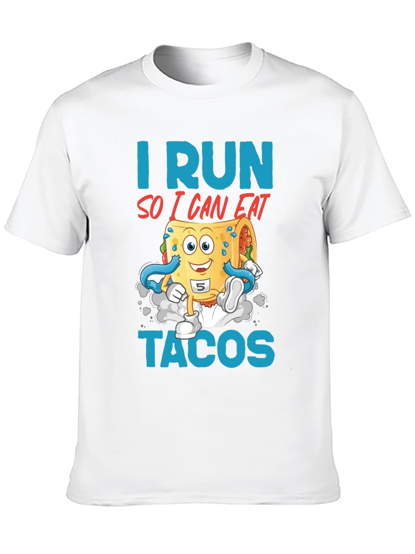 Black I Run So I Can Eat Tacos Graphic Tee view 10