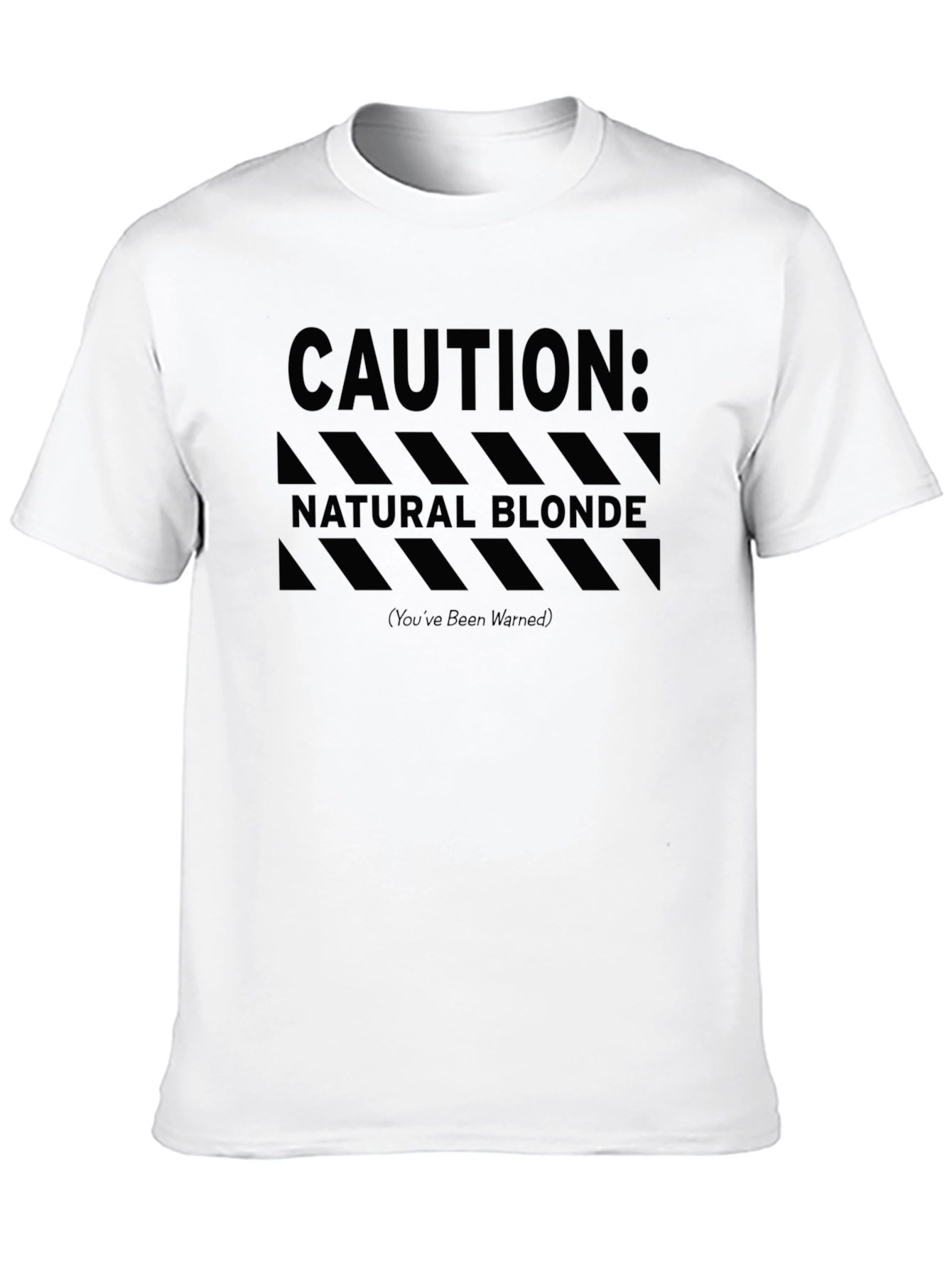 Black Caution Natural Blonde T-Shirt Novelty Humor Tee view 10