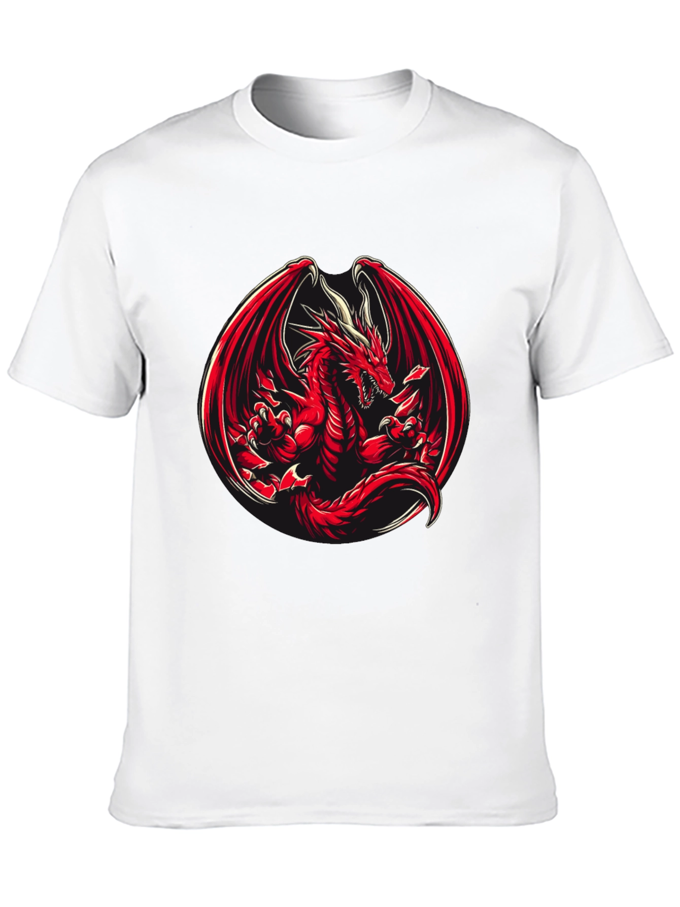 Black Red Dragon Graphic T-Shirt view 10