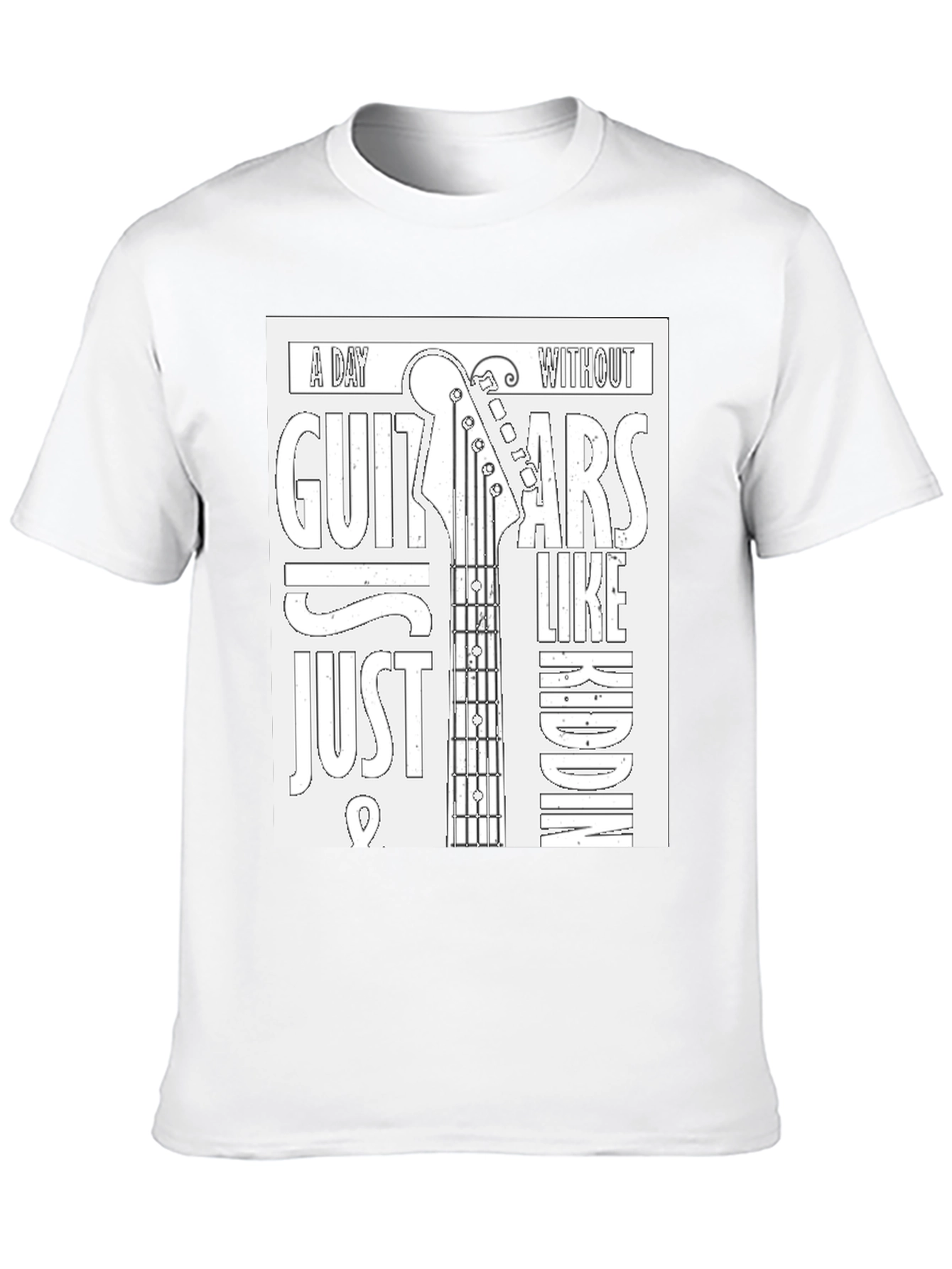 Black Guitar Lover's T-Shirt: A Day Without Guitars... view 10