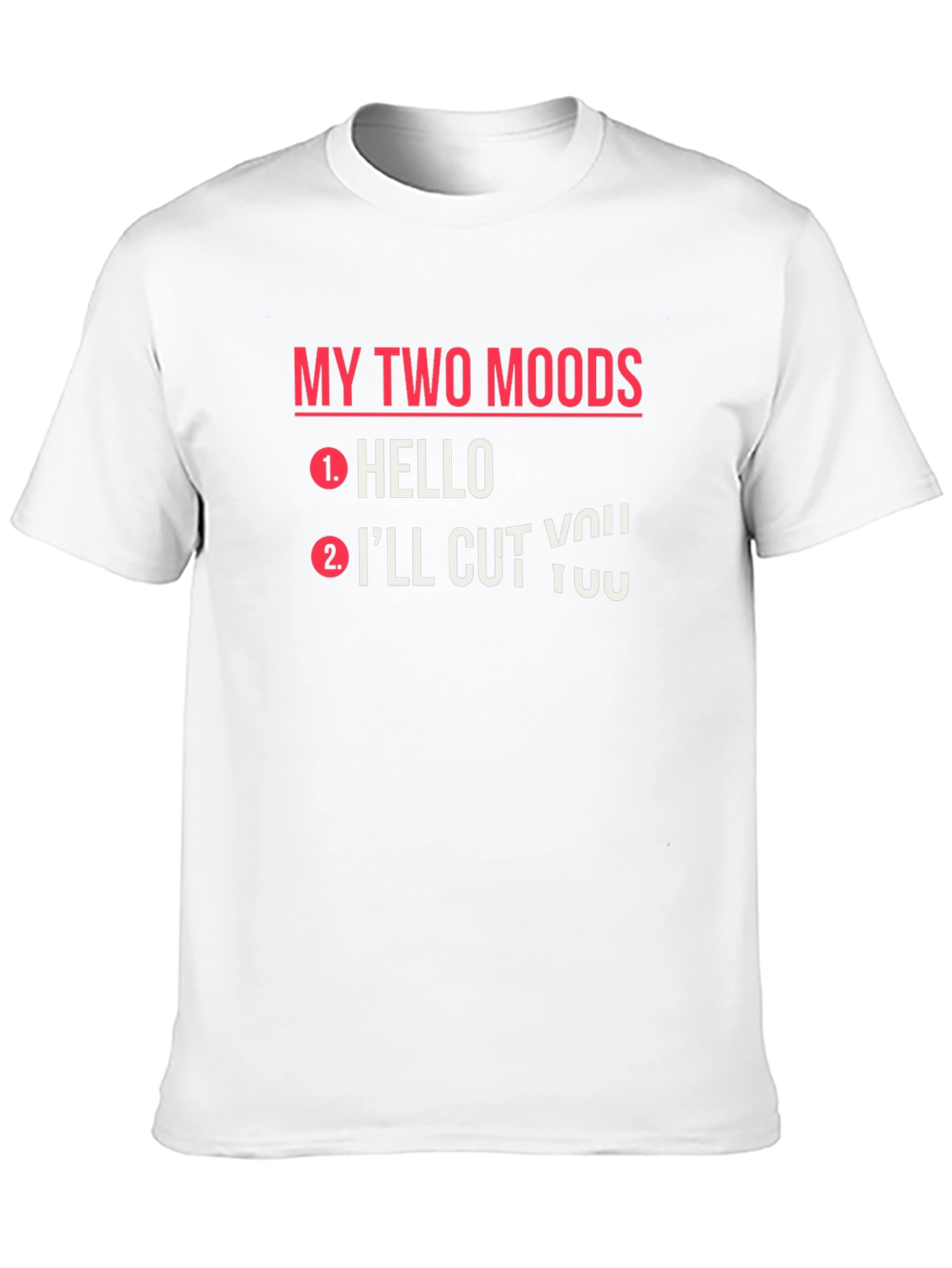 Black My Two Moods Graphic T-Shirt Funny Novelty Tee view 10