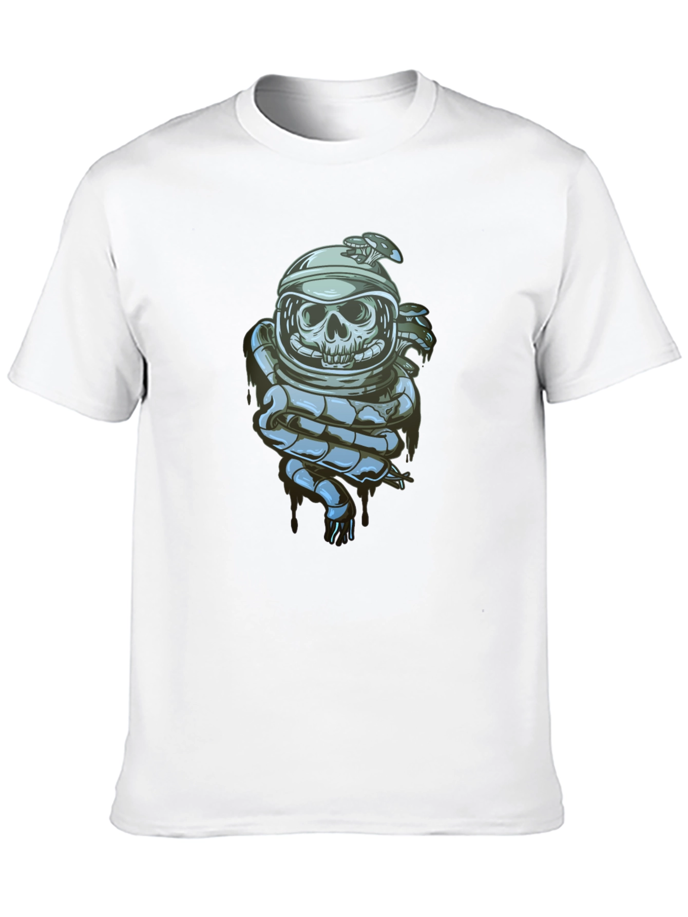 Black Skull Astronaut Graphic Tee - Premium Cotton Blend view 10