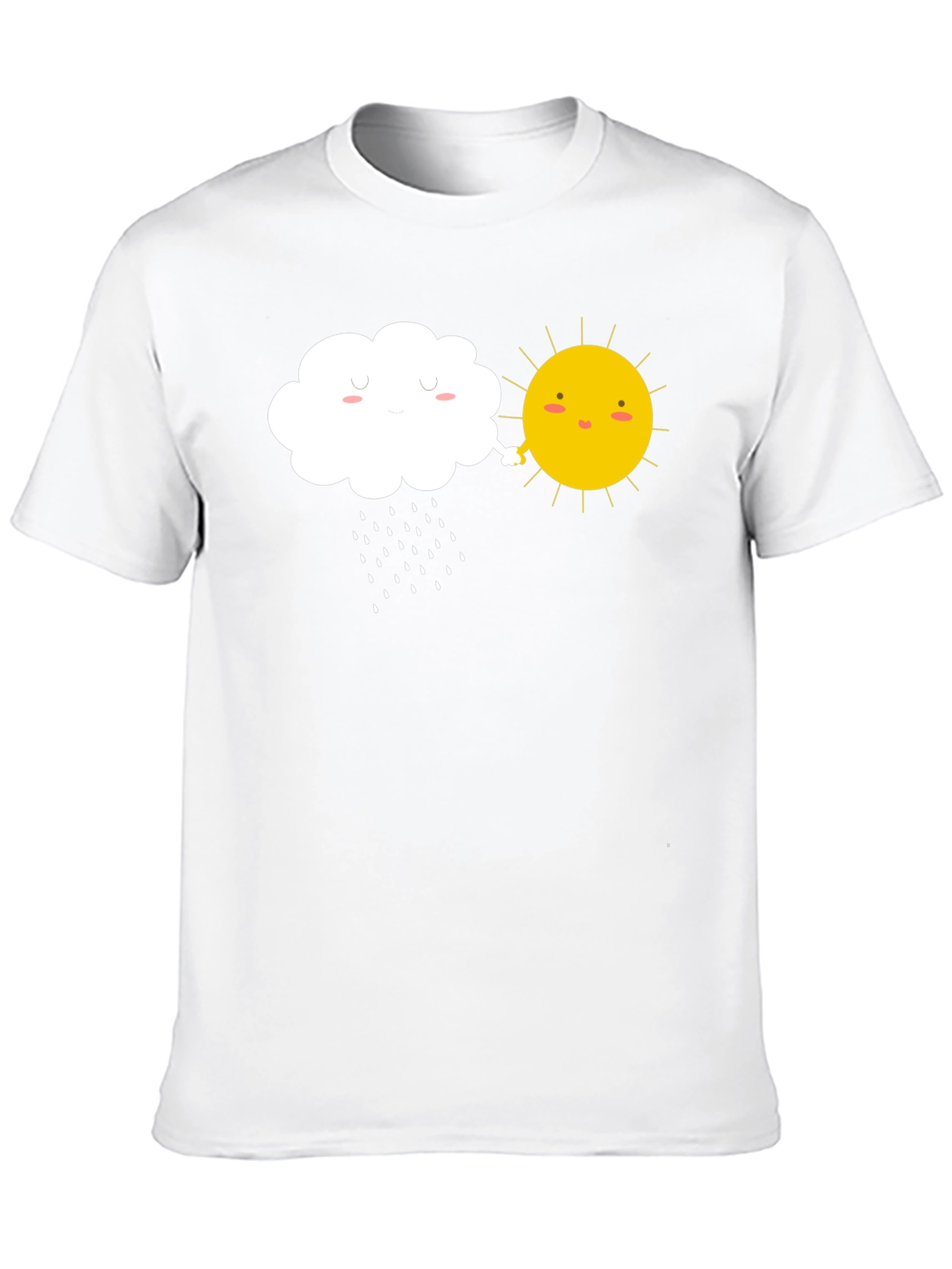 Black Cute Sun and Cloud Graphic Tee view 10