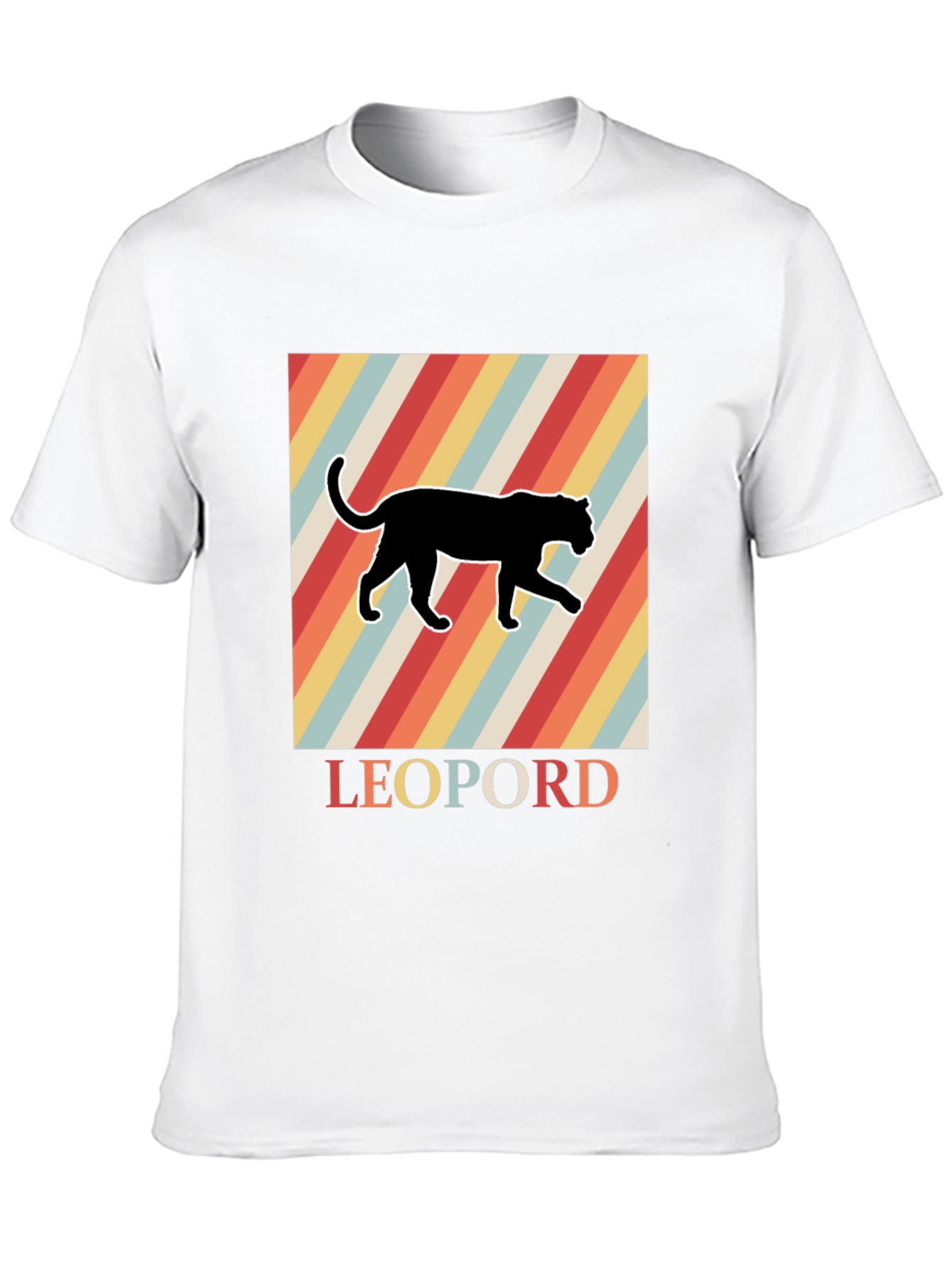 Black Retro Leopard Graphic T-Shirt - Cool Vintage Style view 10