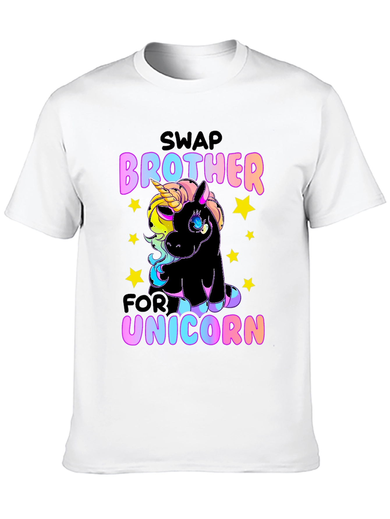 Black Swap Brother for Unicorn T-Shirt view 10
