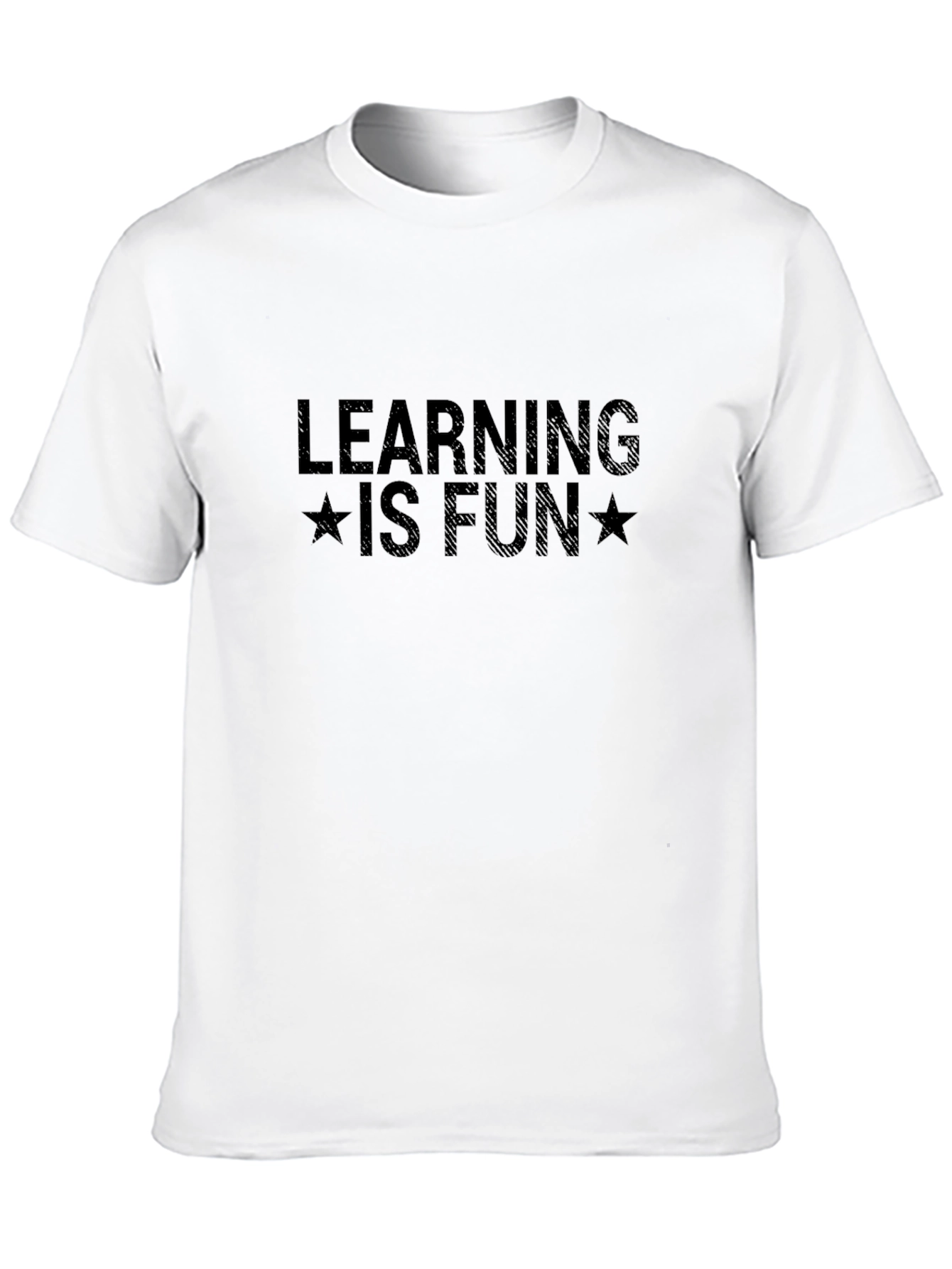 Black Learning Is Fun Graphic Tee - Black Cotton T-Shirt view 10