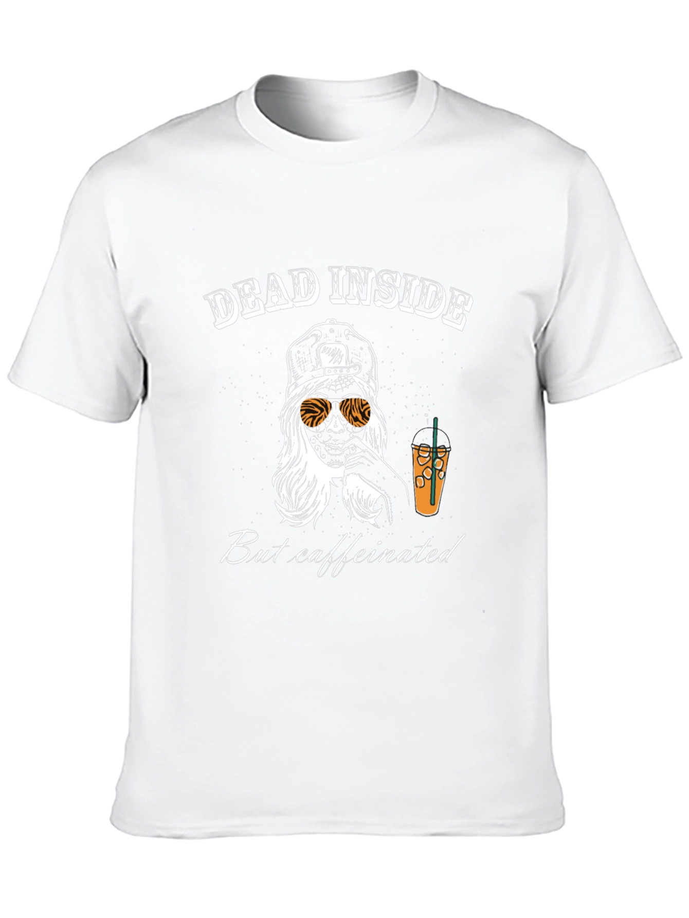 Black Dead Inside But Caffeinated T-Shirt view 10