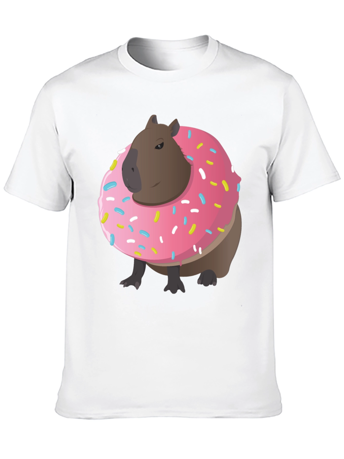 Black Capybara Donut T-Shirt - Funny Graphic Tee view 10
