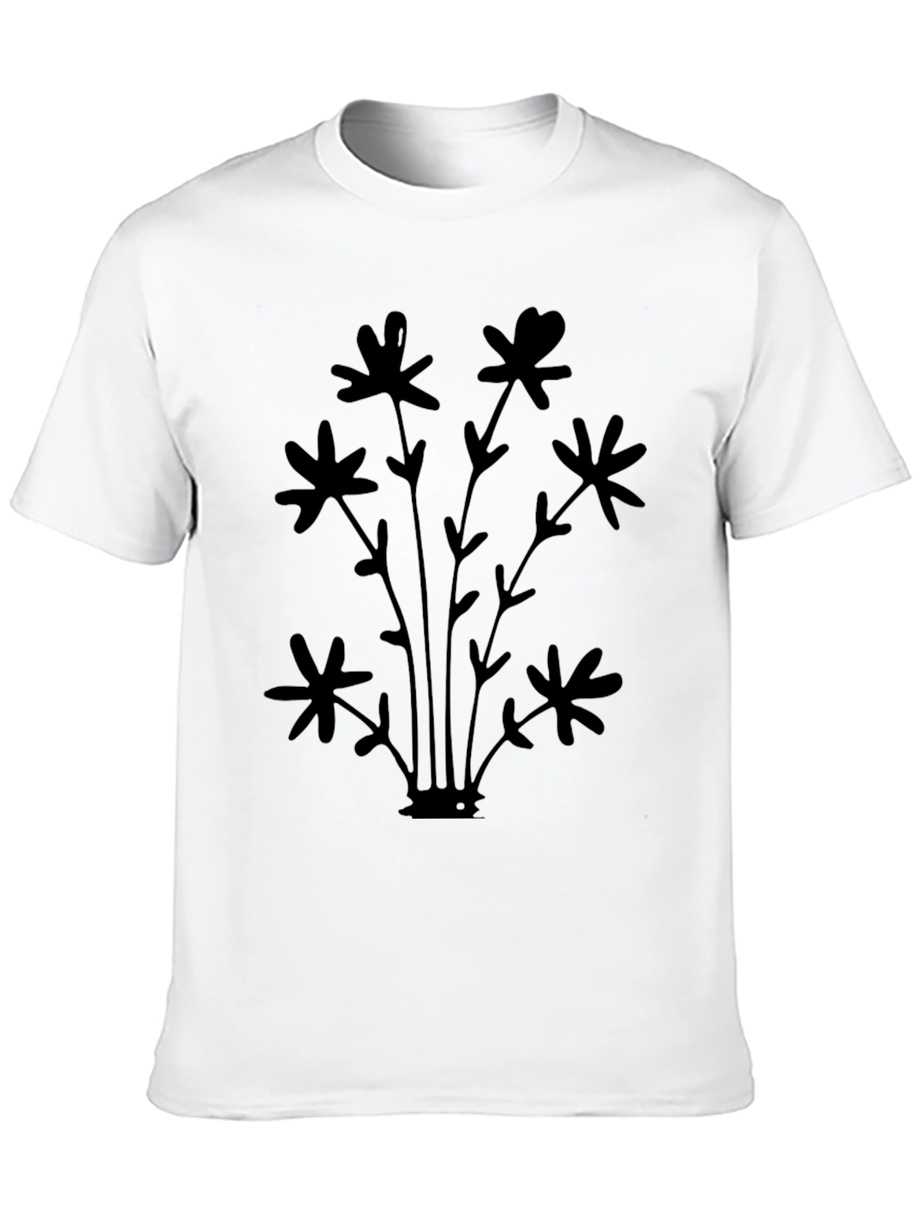 Black Men's Black Floral Graphic Tee view 10