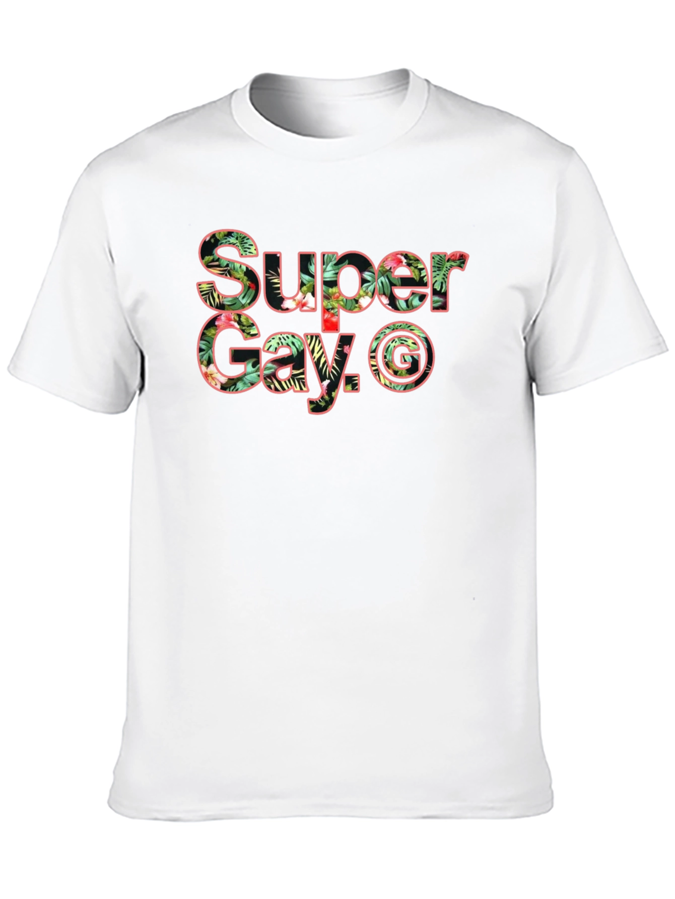 Black Super Gay Black T-Shirt With Floral Lettering view 10