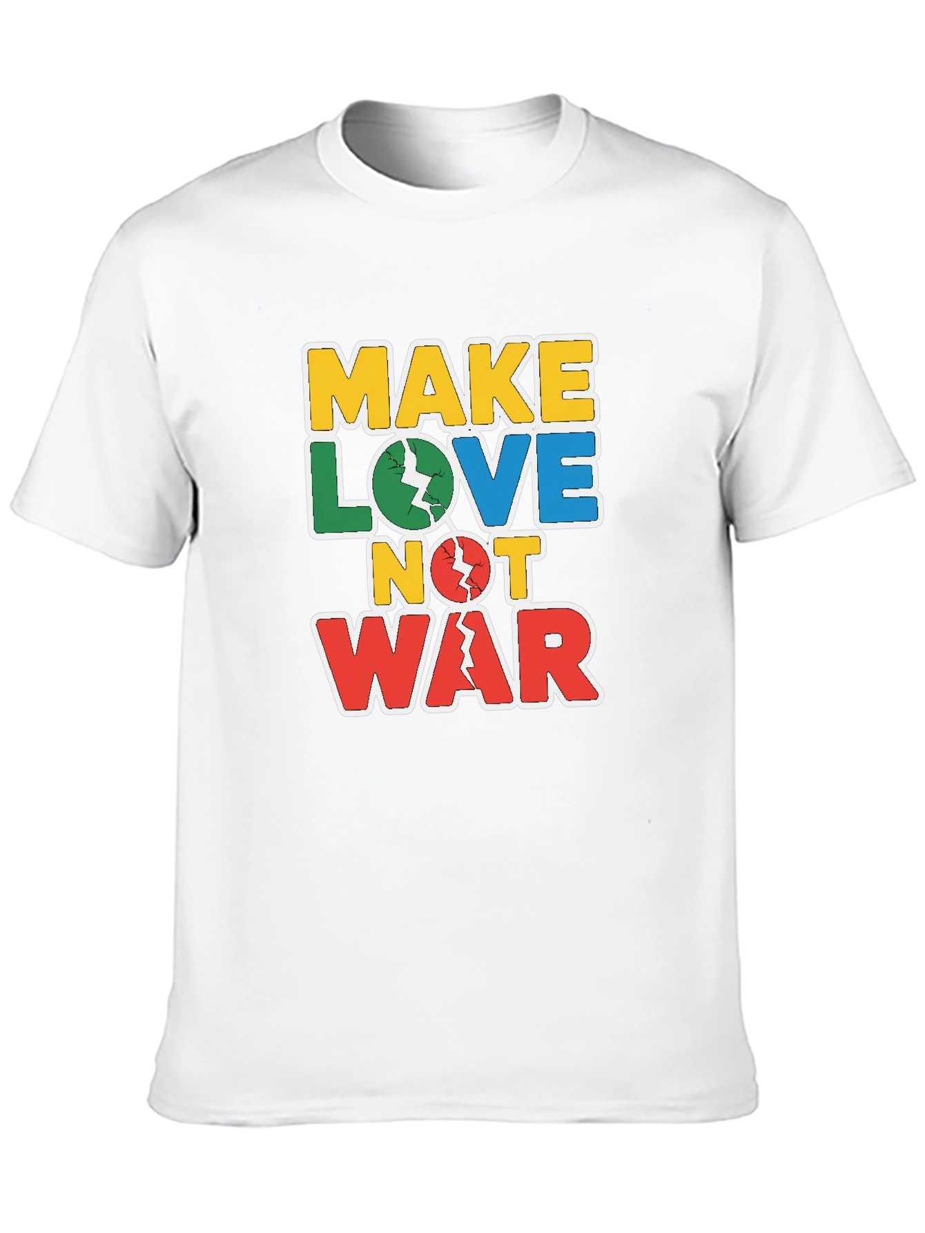 Black Make Love Not War Graphic Tee view 10