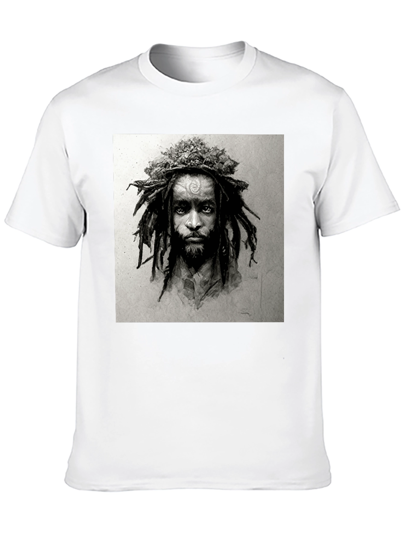 Black Rasta Man Graphic Print Black T-Shirt view 10
