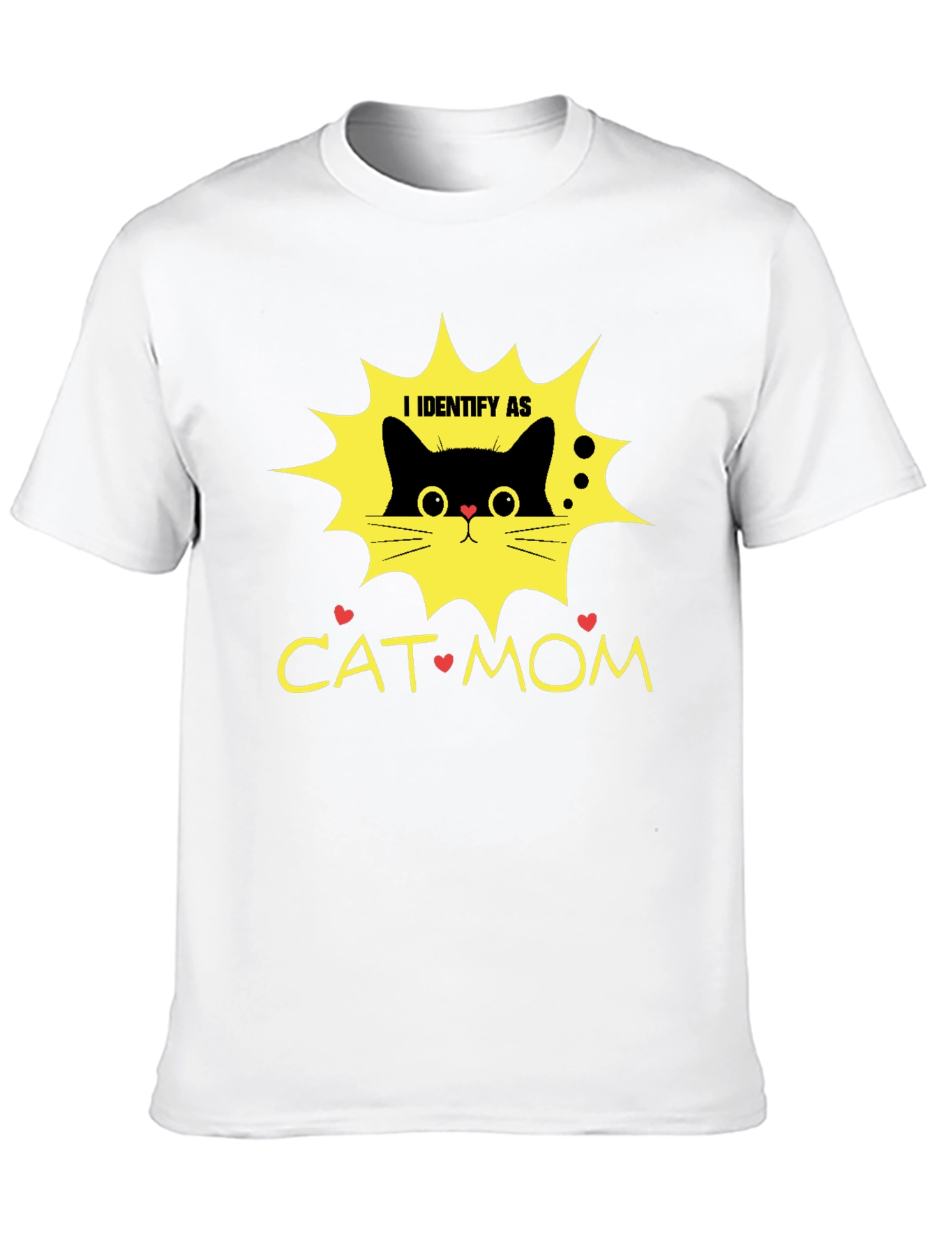 Black I Identify As Cat Mom T-Shirt view 10