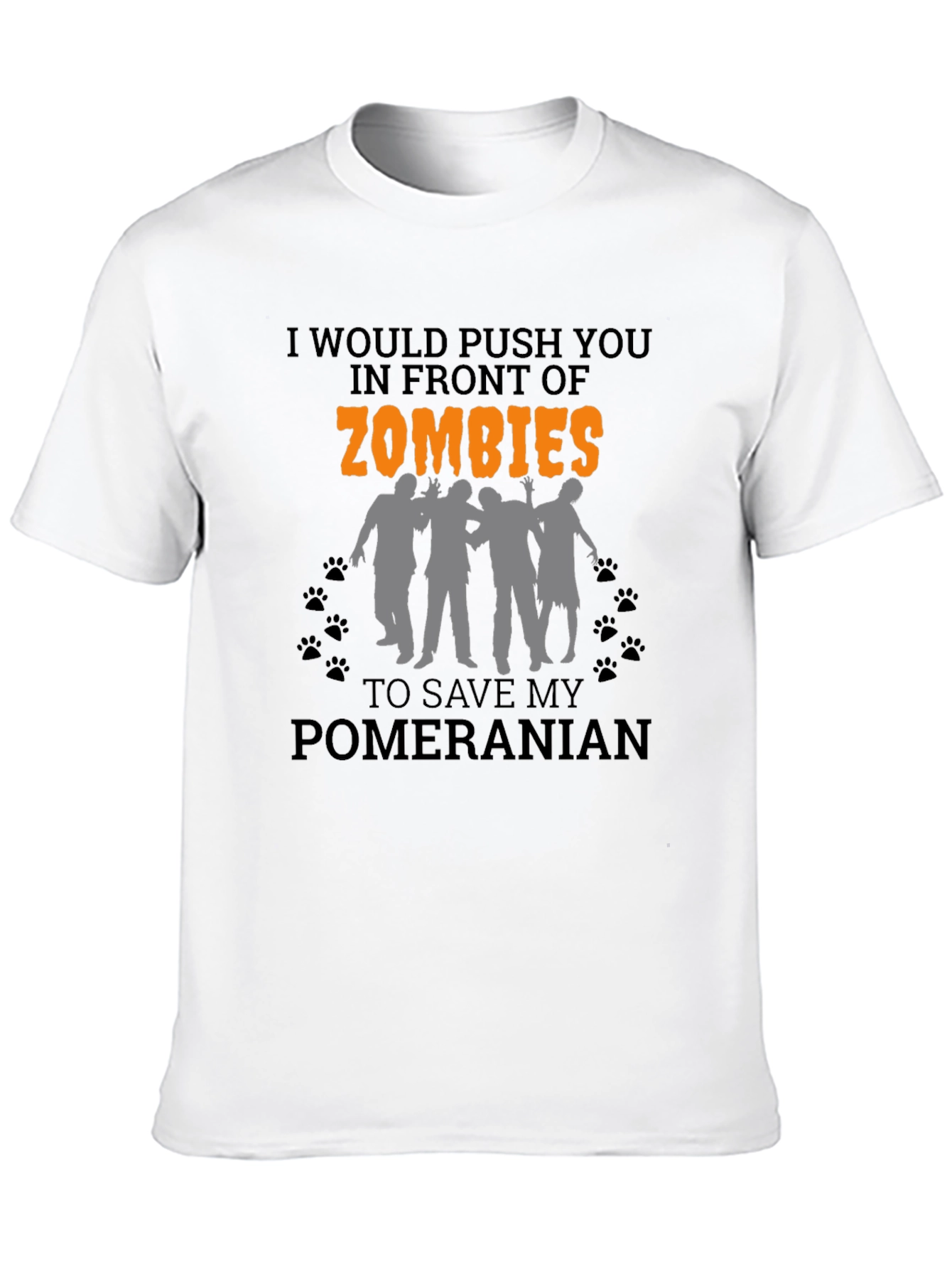 Black Zombie Pomeranian T-Shirt view 10