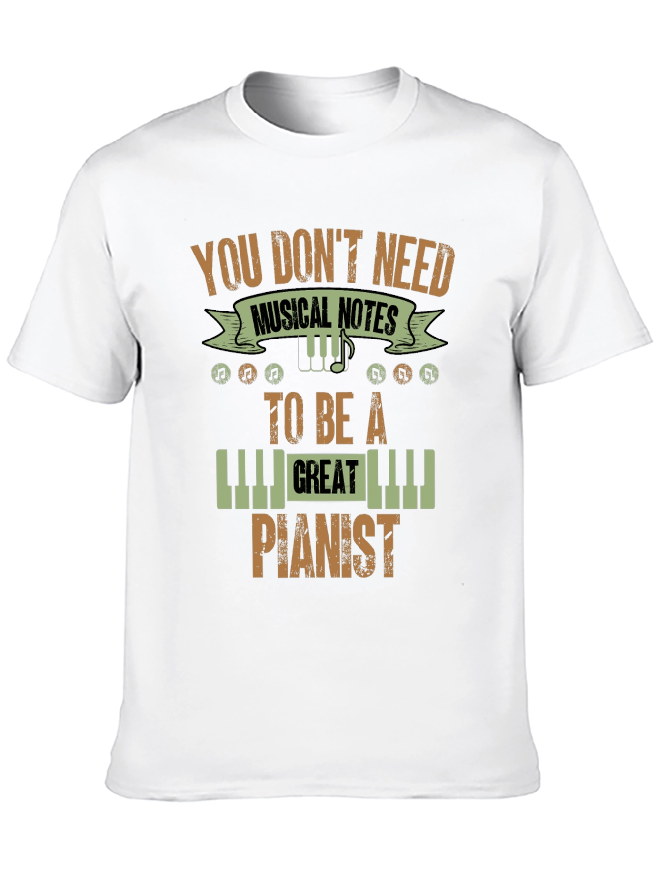 Black You Don't Need Musical Notes Pianist T-Shirt view 10