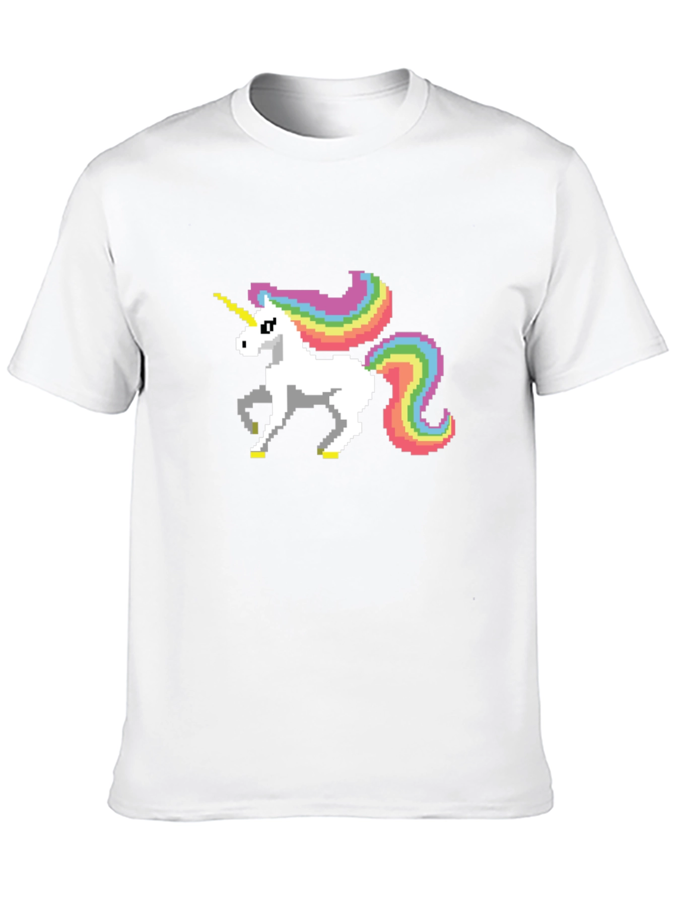 Black Pixel Unicorn Graphic Tee - Black Cotton Shirt view 10
