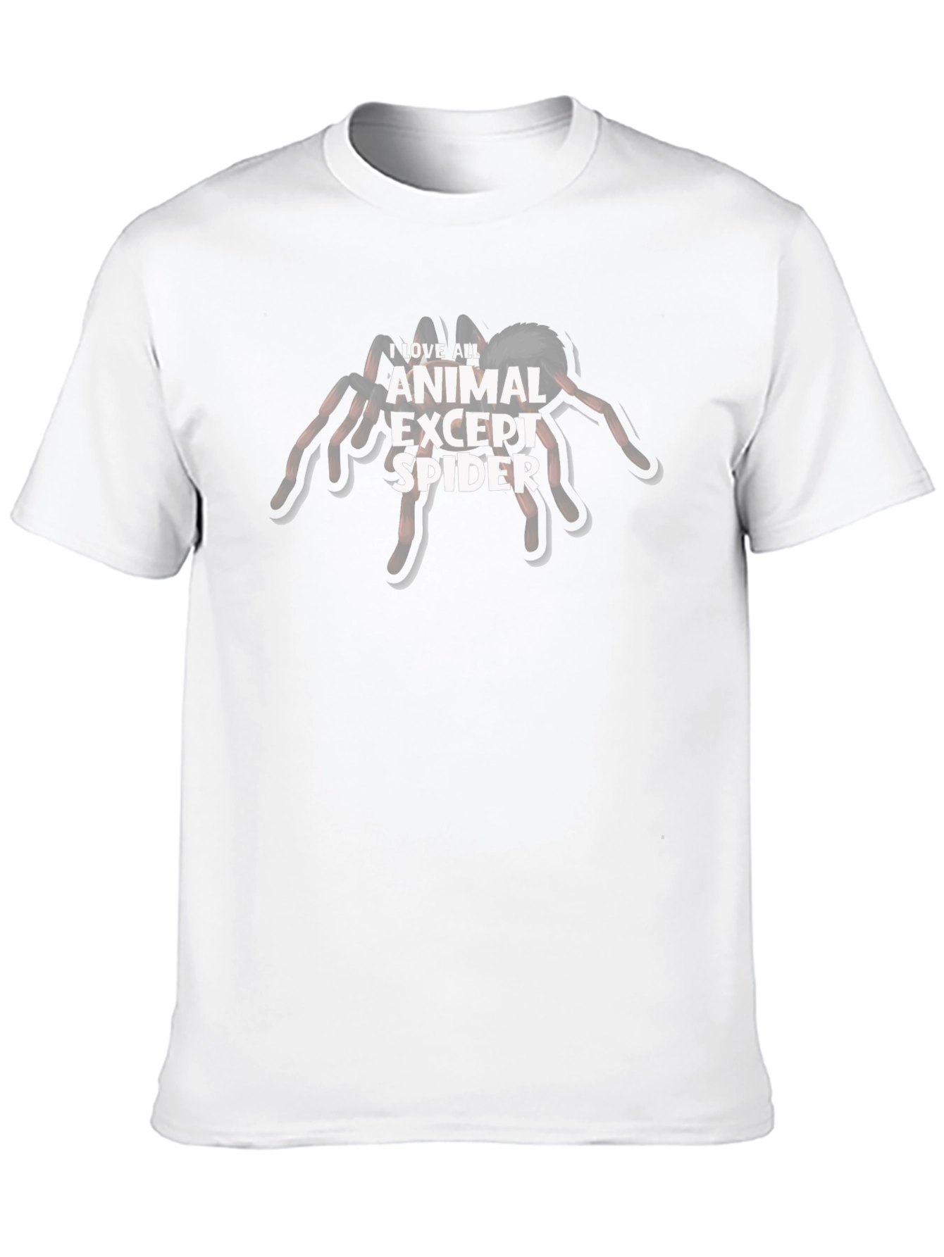 Black I Love All Animals Except Spider T-Shirt view 10
