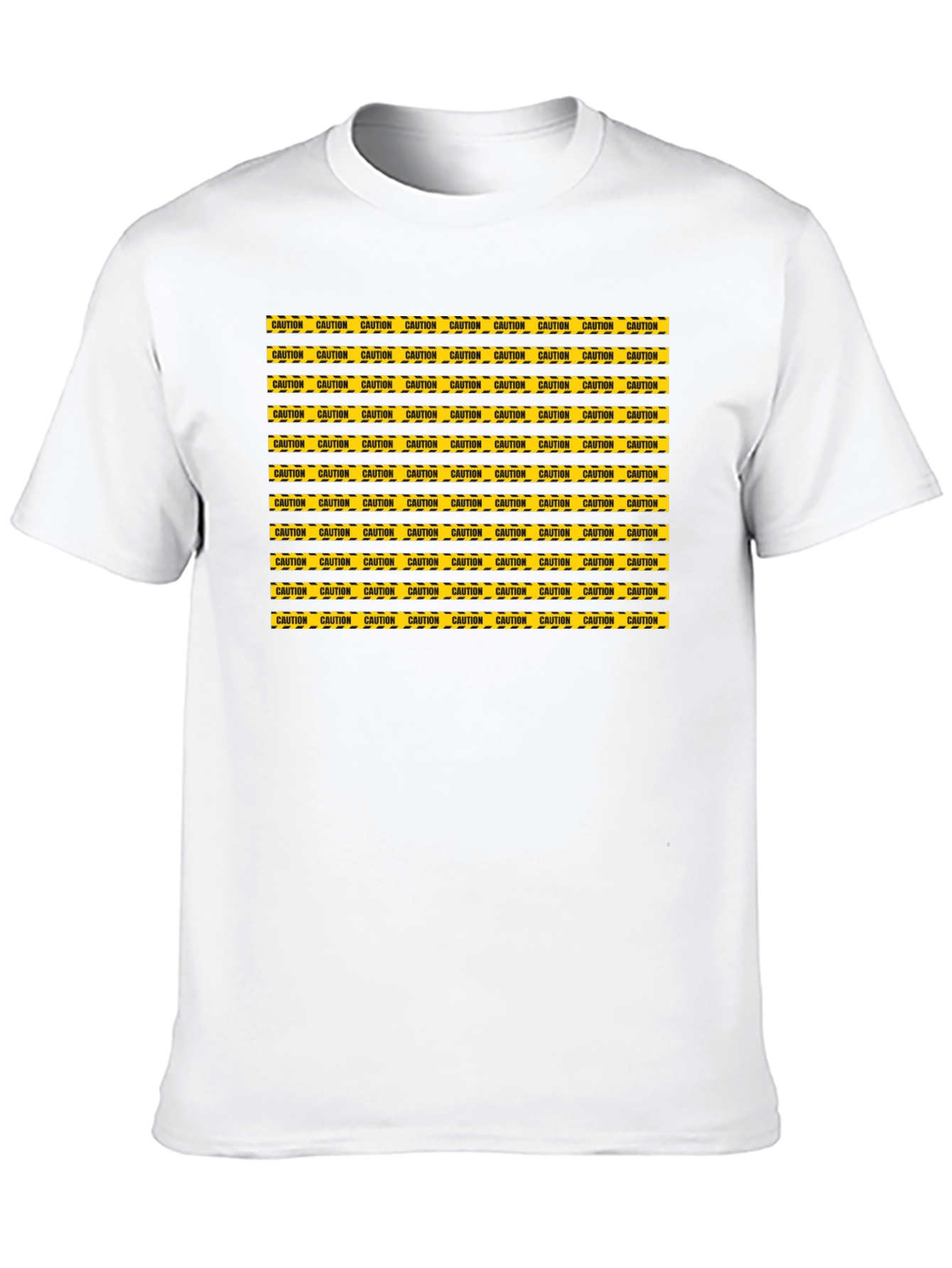 Black Caution Tape Pattern Graphic Tee - Black view 10