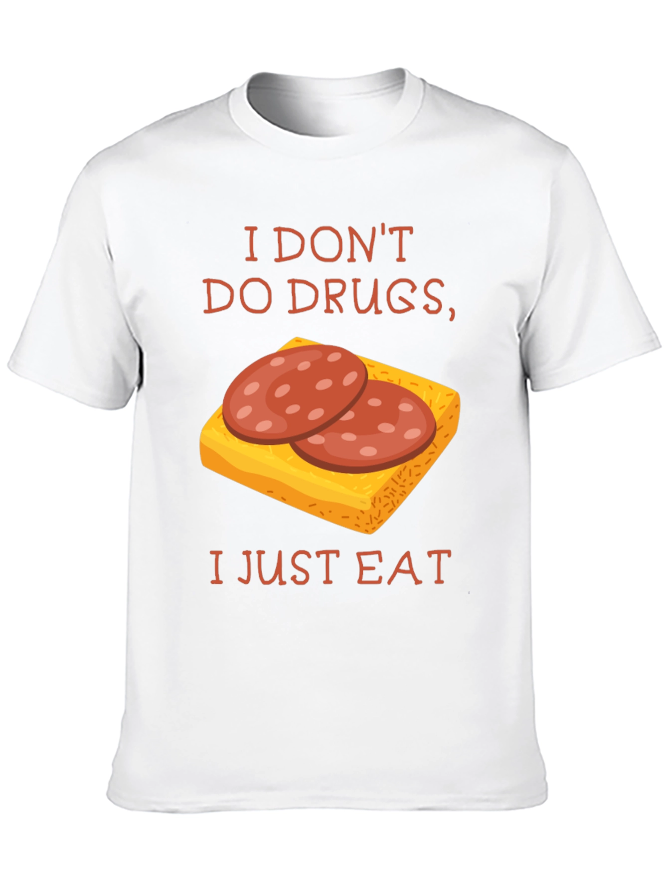 Black Funny 'I Don't Do Drugs, I Just Eat' Graphic T-Shirt view 10