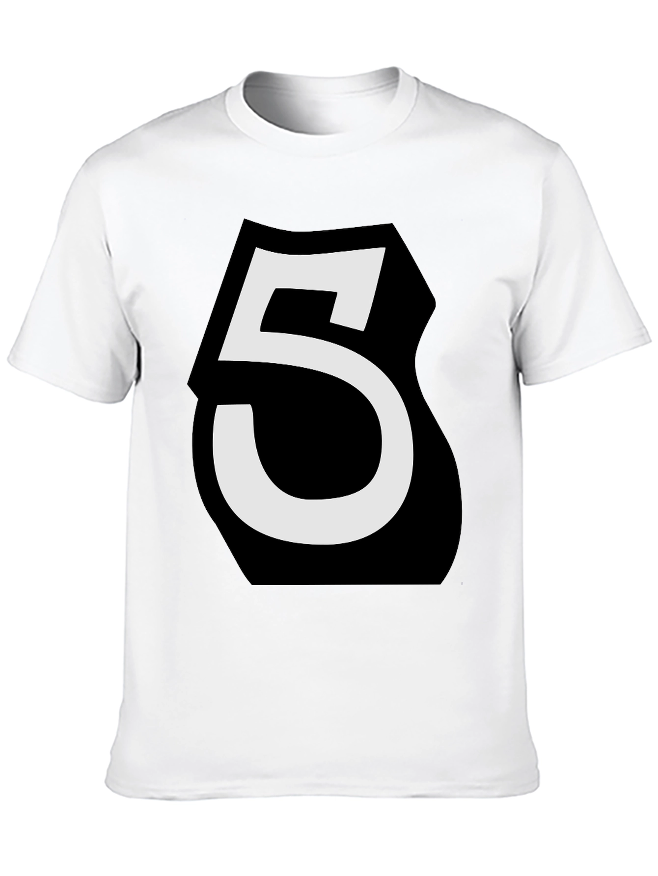 Black Number 5 Graphic Tee - Bold Statement Shirt view 10