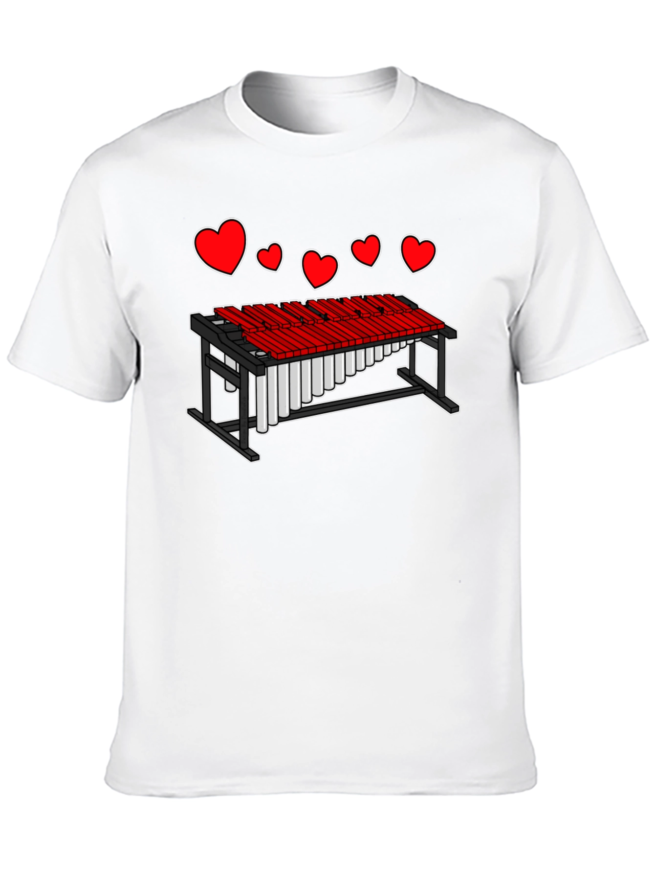 Black Heart Marimba Music T-Shirt view 10