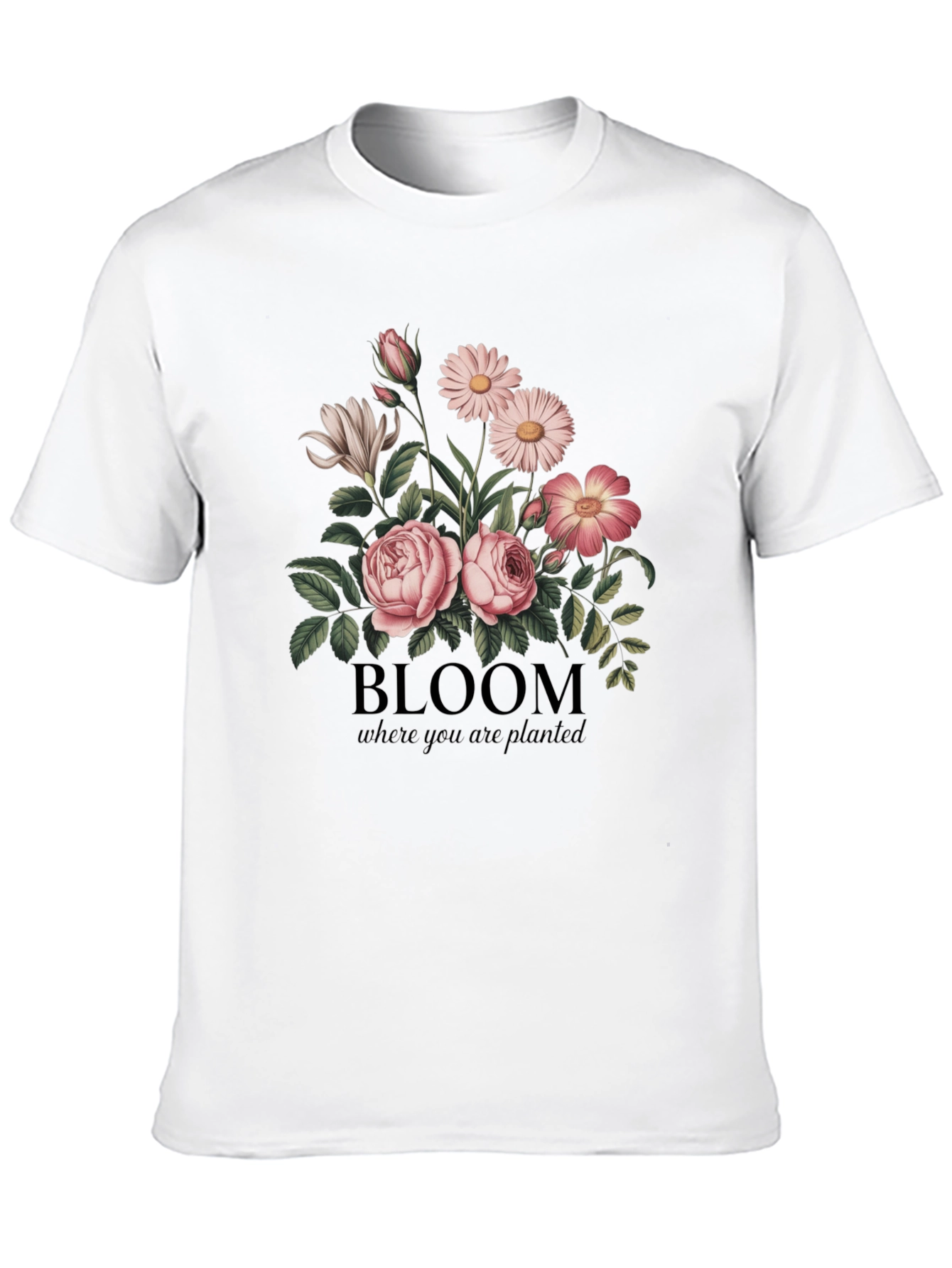 Black Bloom Where You Are Planted T-Shirt view 10