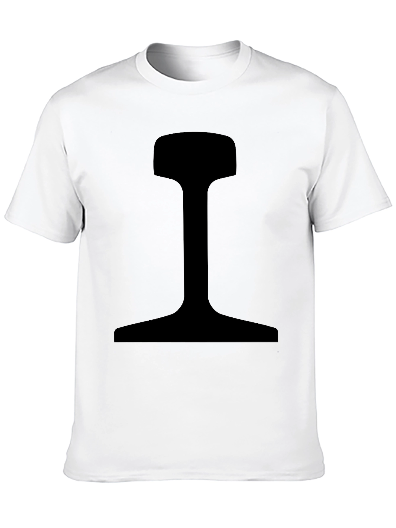 Black Men's Black T-Shirt with Rail Profile Graphic view 10