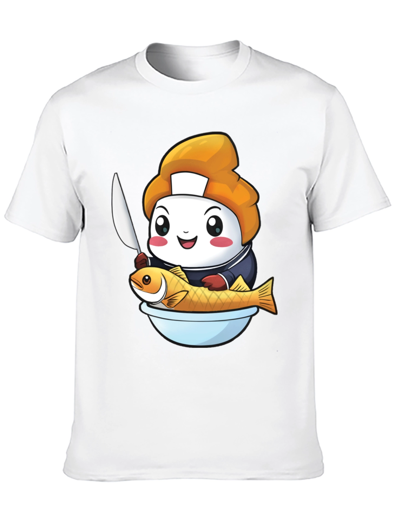 Black Sushi Chef Fish T-Shirt: Cute Culinary Design view 10