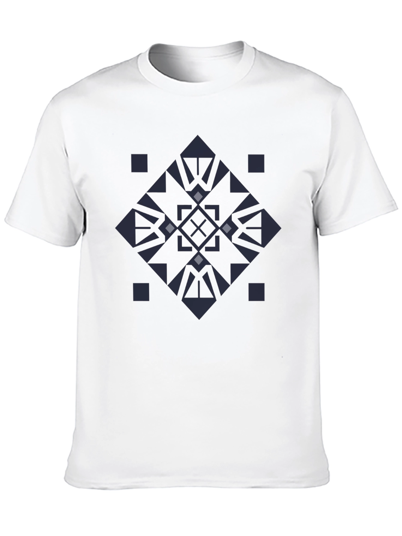 Black Geometric Pattern Black T-Shirt view 10