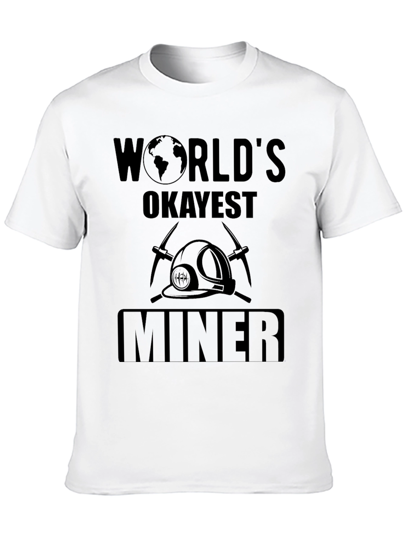 Black World's Okayest Miner Black Graphic T-Shirt view 10
