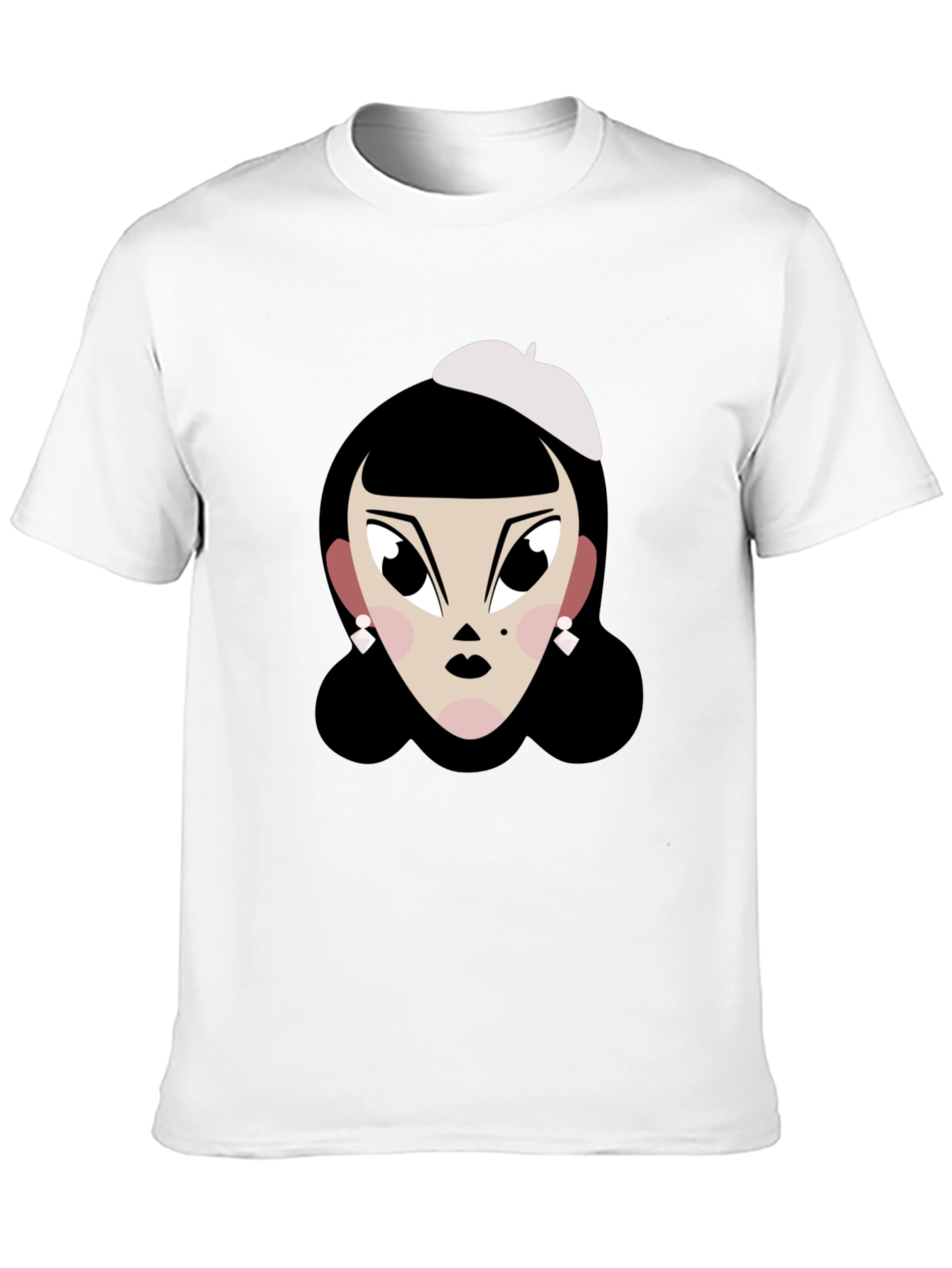 Black Cartoon Woman T-Shirt: Retro Chic Tee view 10