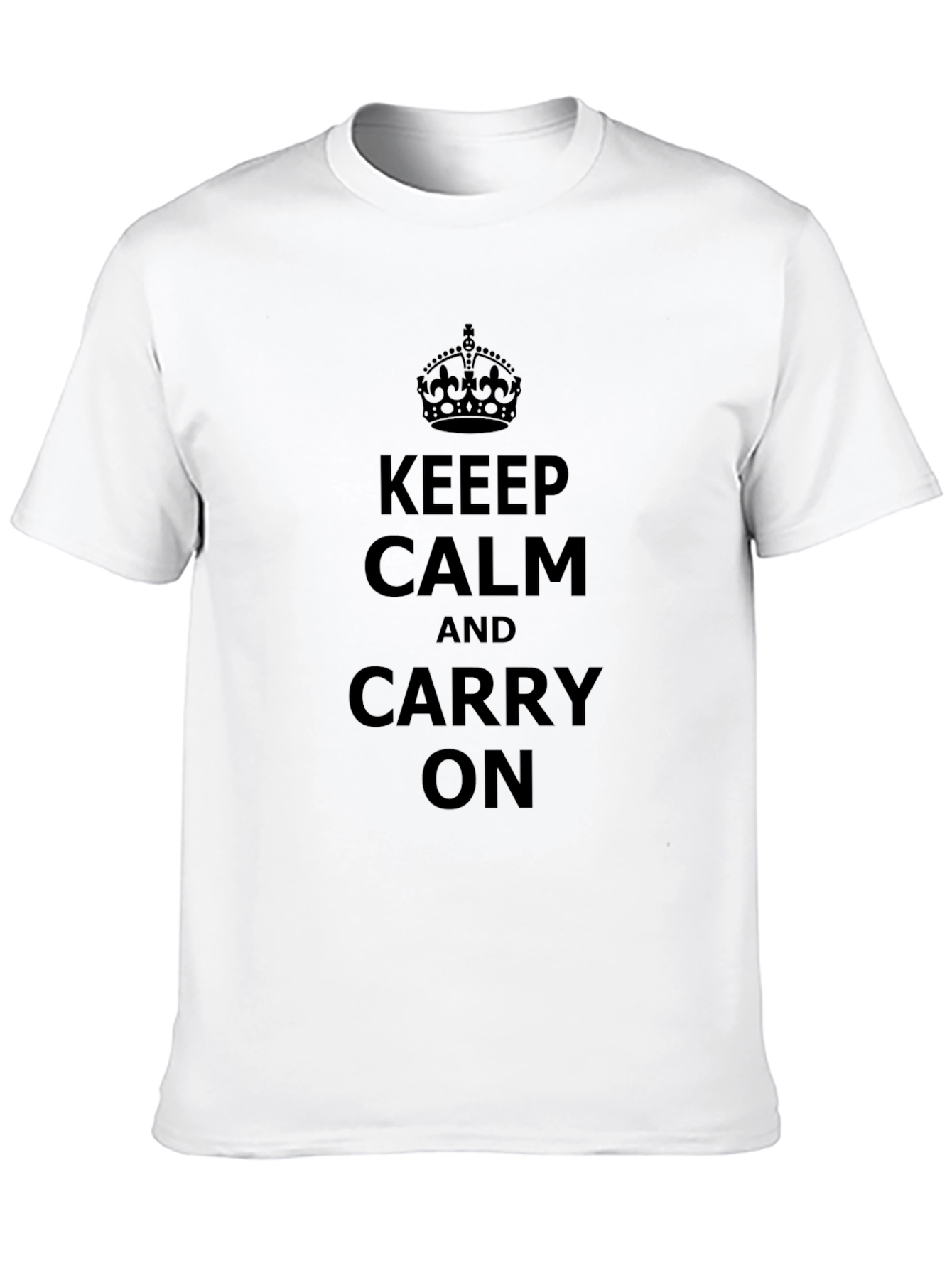 Black Keep Calm and Carry On Black Graphic Tee view 10