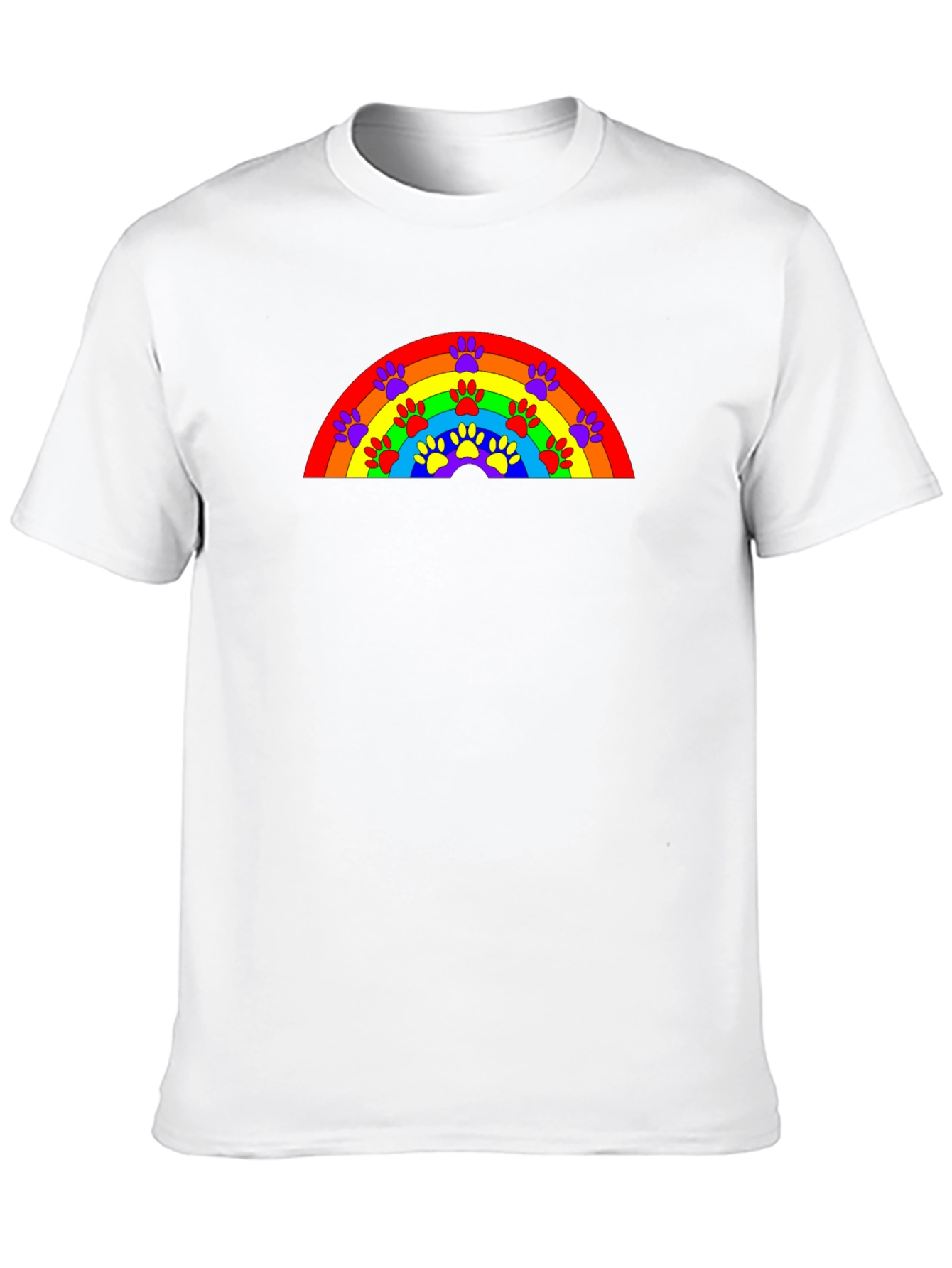 Black Rainbow Paw Print T-Shirt - Unisex Design view 10