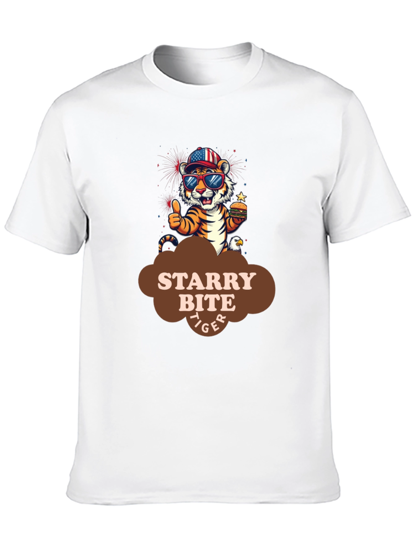 Black Starry Bite Tiger Graphic Tee - Stylish Comfort view 10