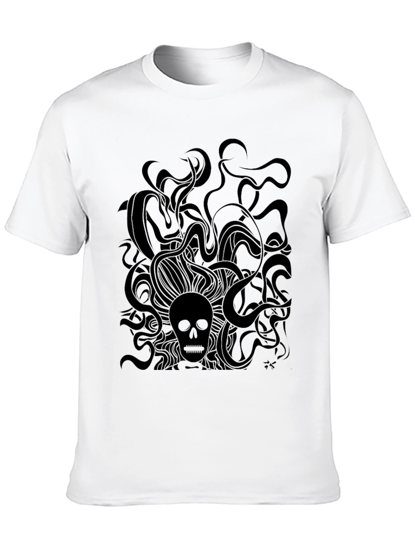 Black Dark Skull Graphic Tee - Premium Cotton Comfort view 10