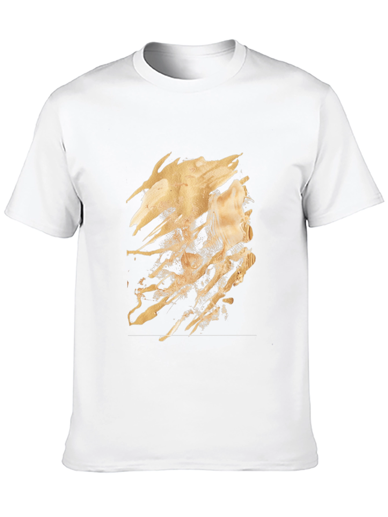 Black Abstract Gold Design Black T-Shirt view 10