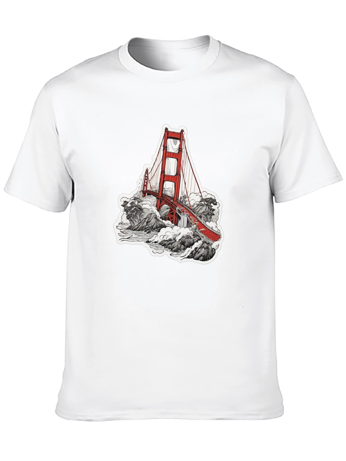 Black Golden Gate Bridge Graphic Tee - Black view 10