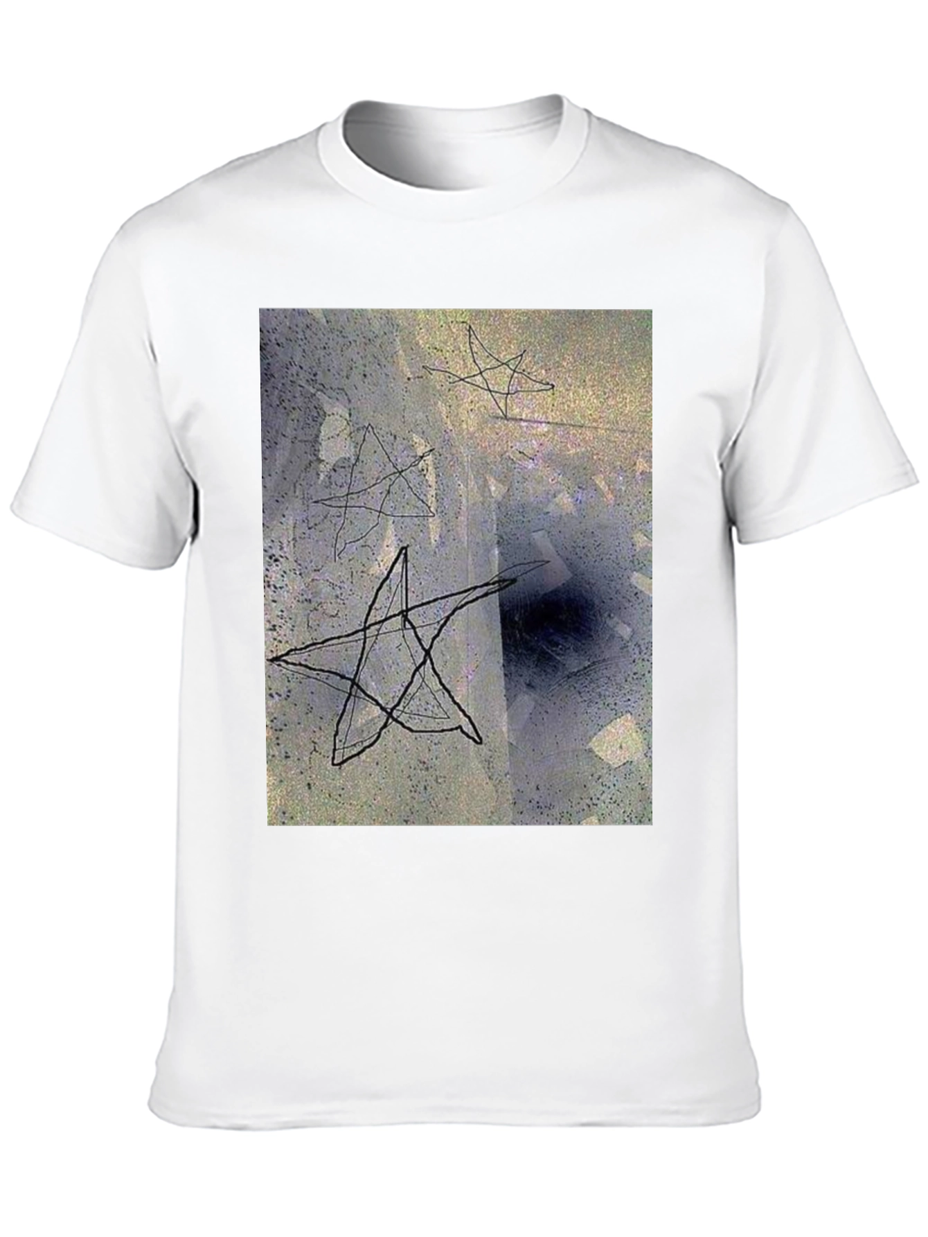 Black Abstract Star Graphic Black T-Shirt view 10