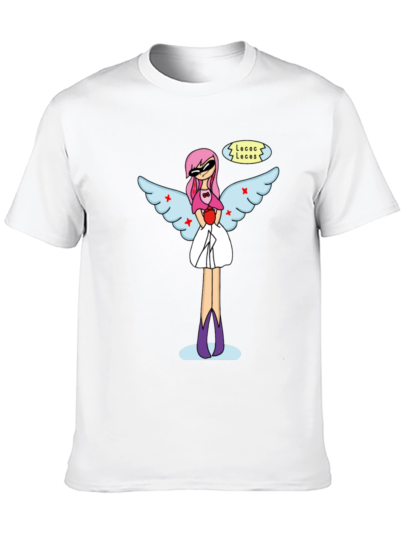 Black Whimsical Angel Graphic Tee - Black Cotton Blend view 10