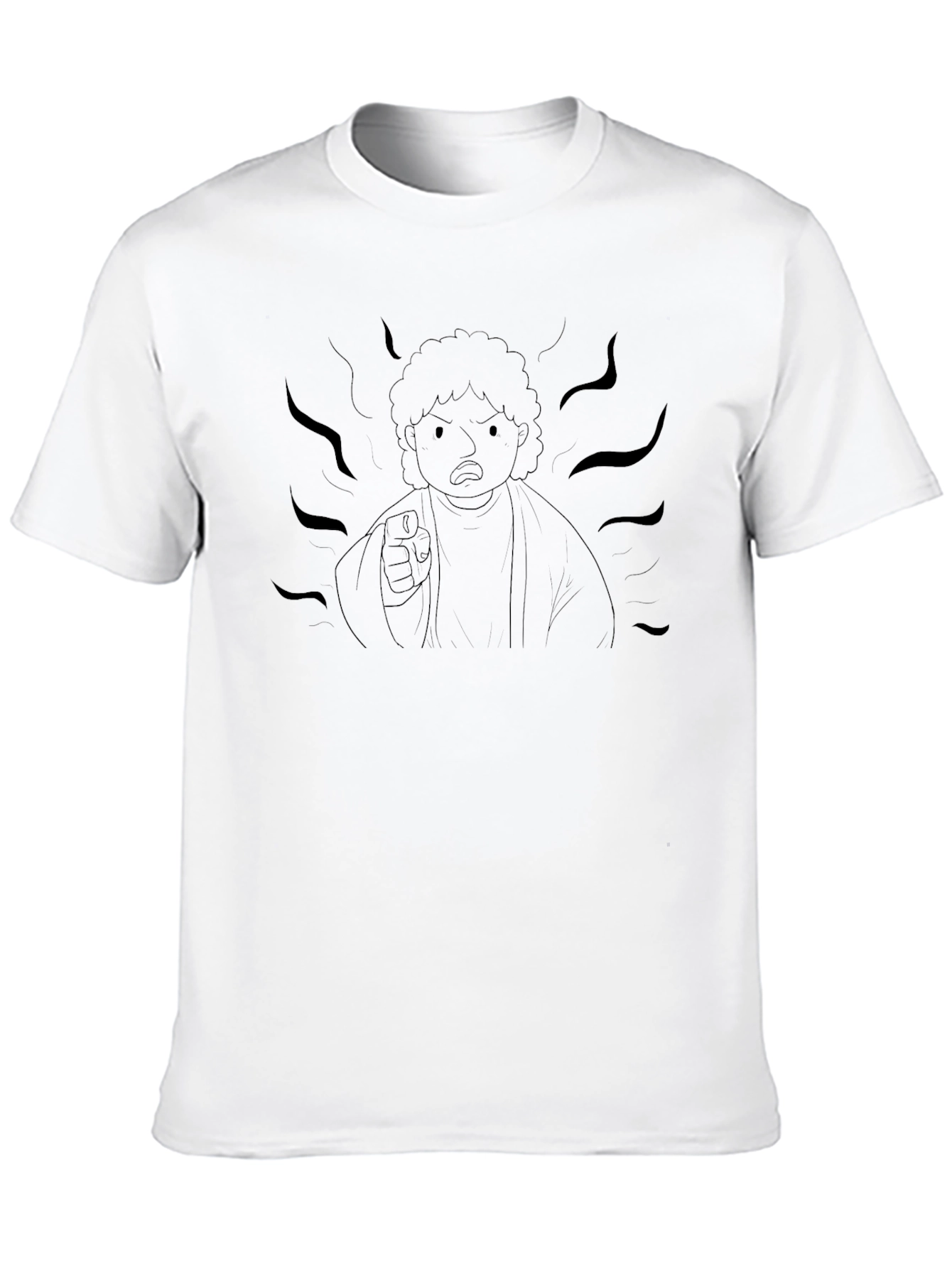 Black Black Graphic Tee - Angry Cartoon Character view 10