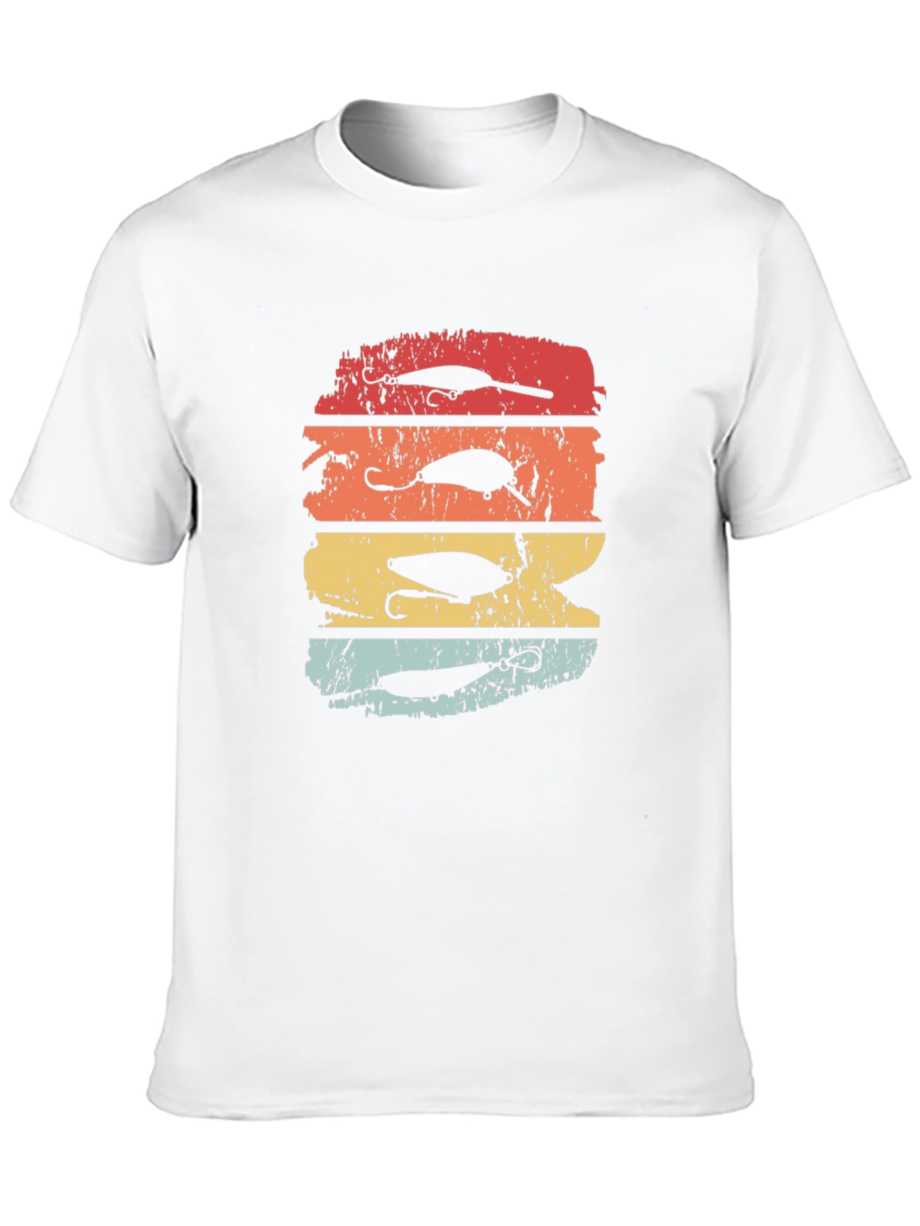 Black Retro Fishing Lures Graphic Tee | Angler Gift view 10