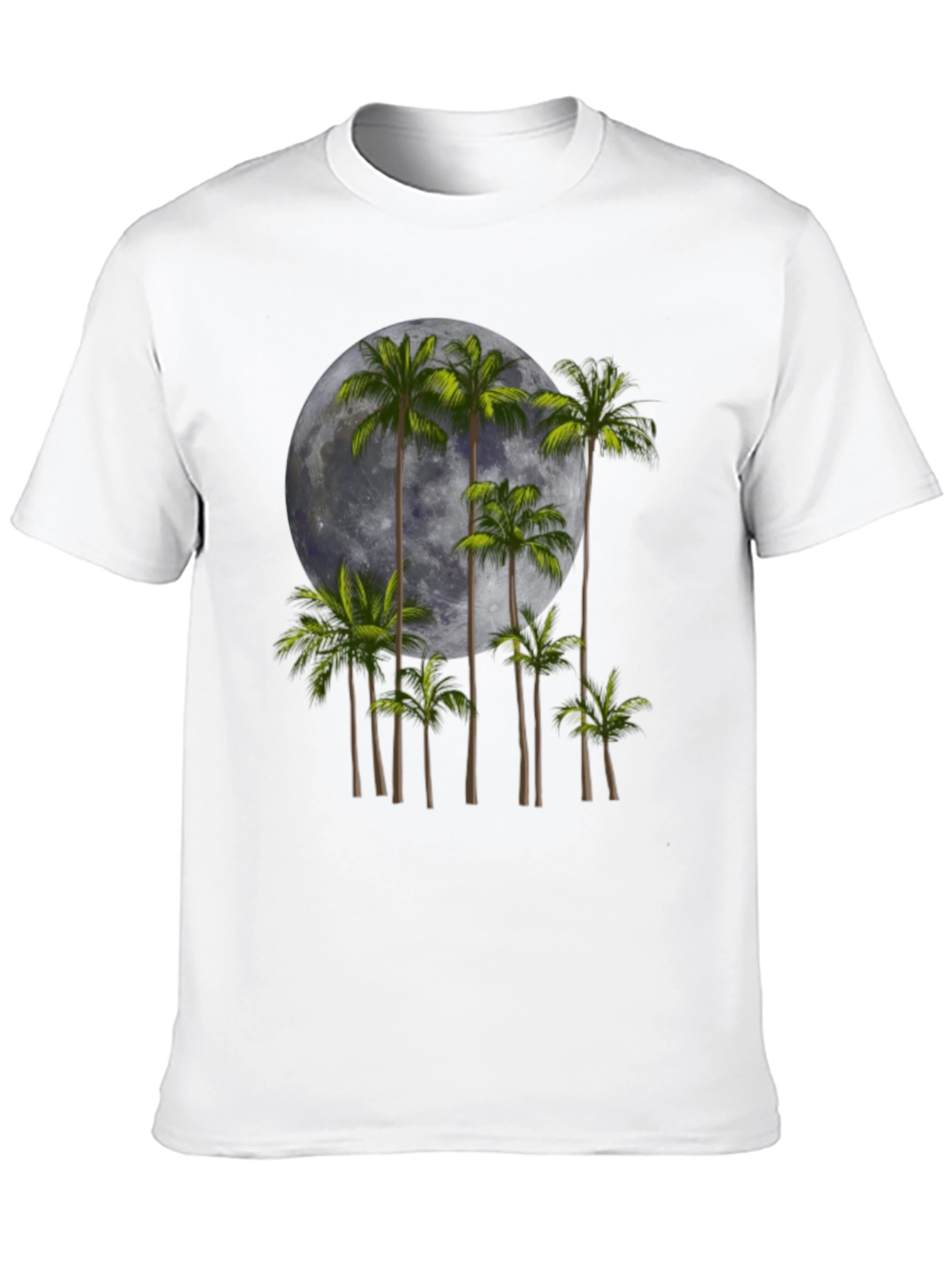 Black Palm Trees & Moon Graphic Tee - Black view 10