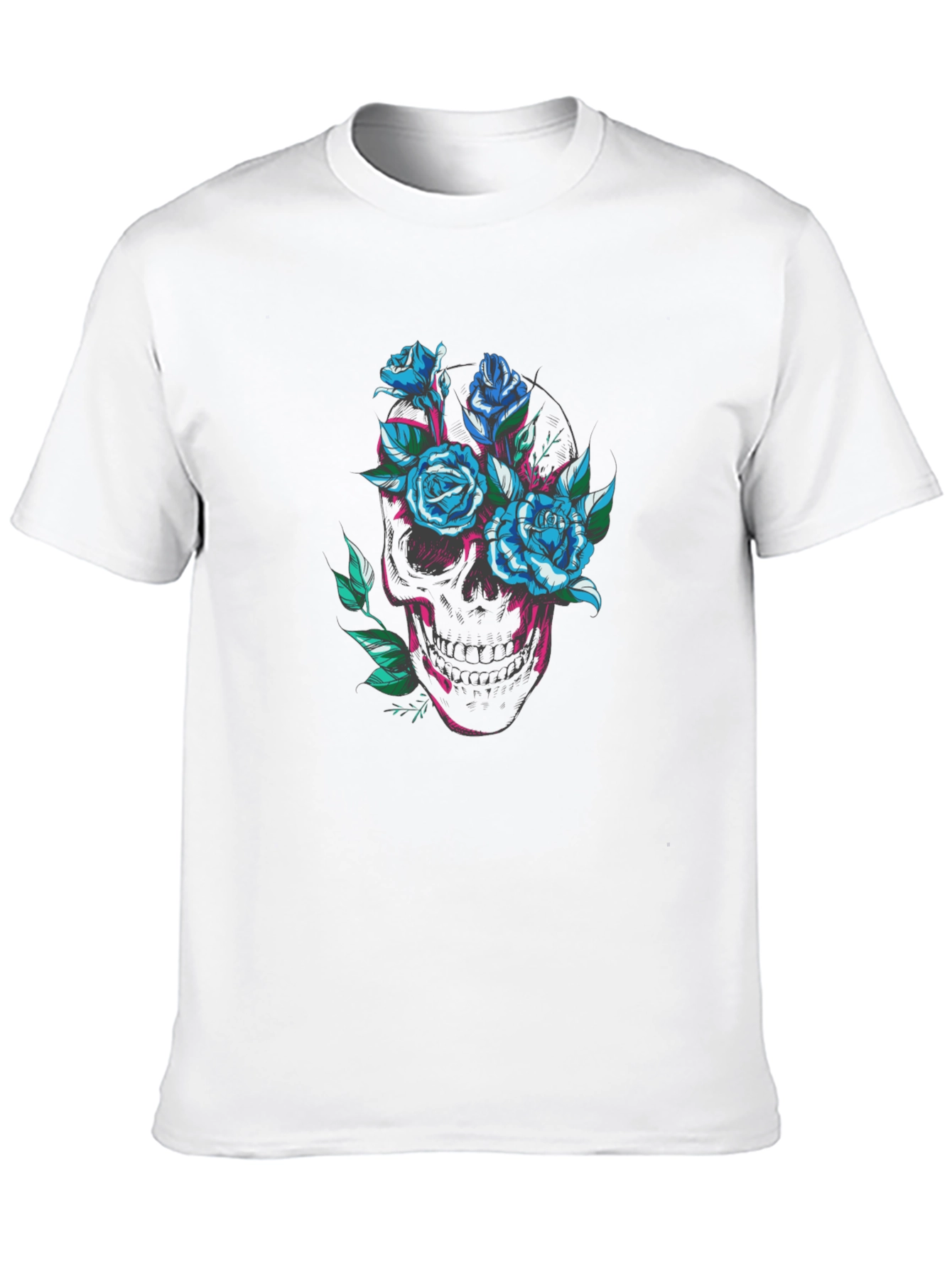 Black Skull and Roses Graphic Tee view 10
