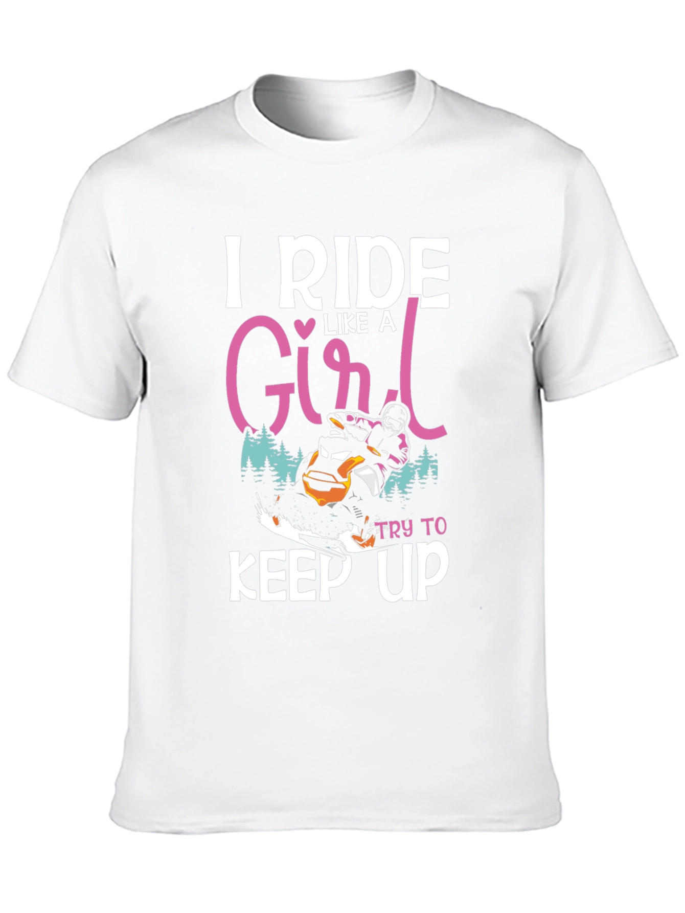 Black I Ride Like A Girl T-Shirt Snowmobile view 10