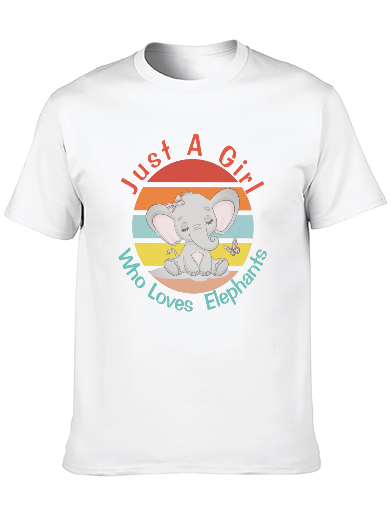Black Just a Girl Who Loves Elephants T-Shirt view 10