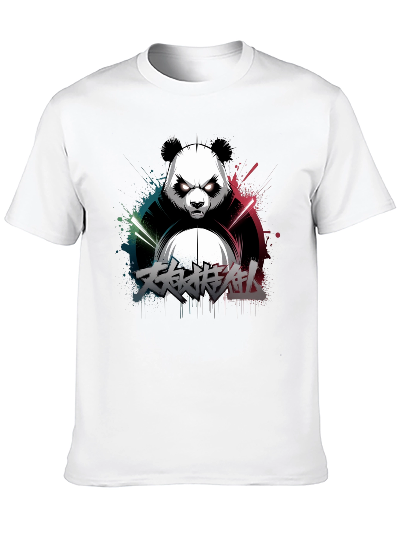 Black Men's Black Panda Graphic T-Shirt view 10