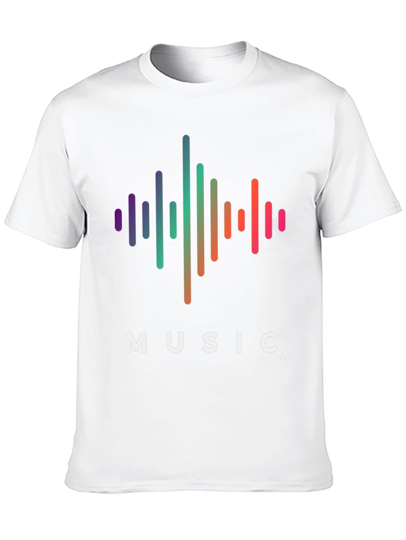 Black Music Wave Graphic Tee - Black Cotton T-Shirt view 10